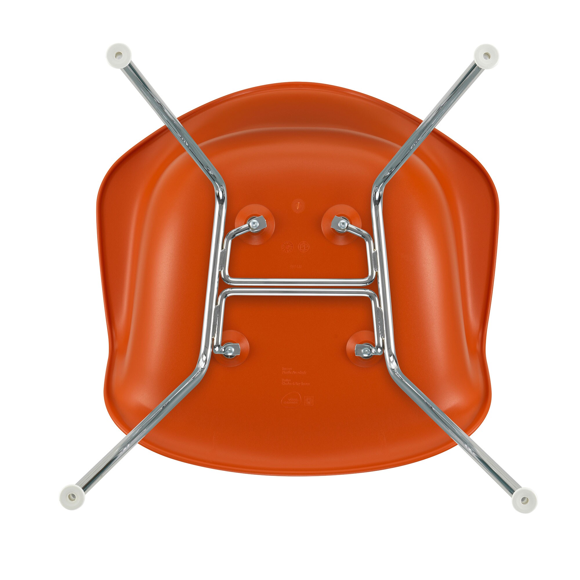 Eames Plastic Armchair DAX RE Chromed Base