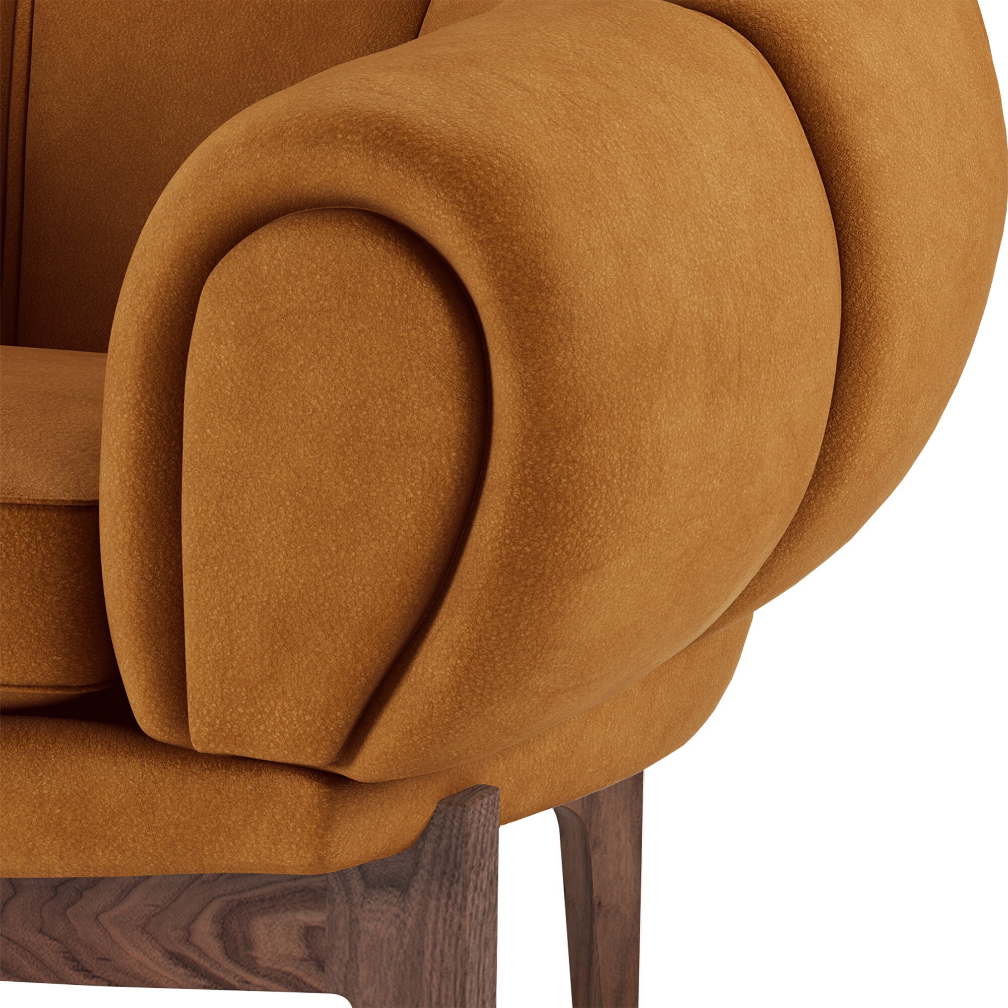 Croissant Sofa 3 Seater 230x88cm Leather