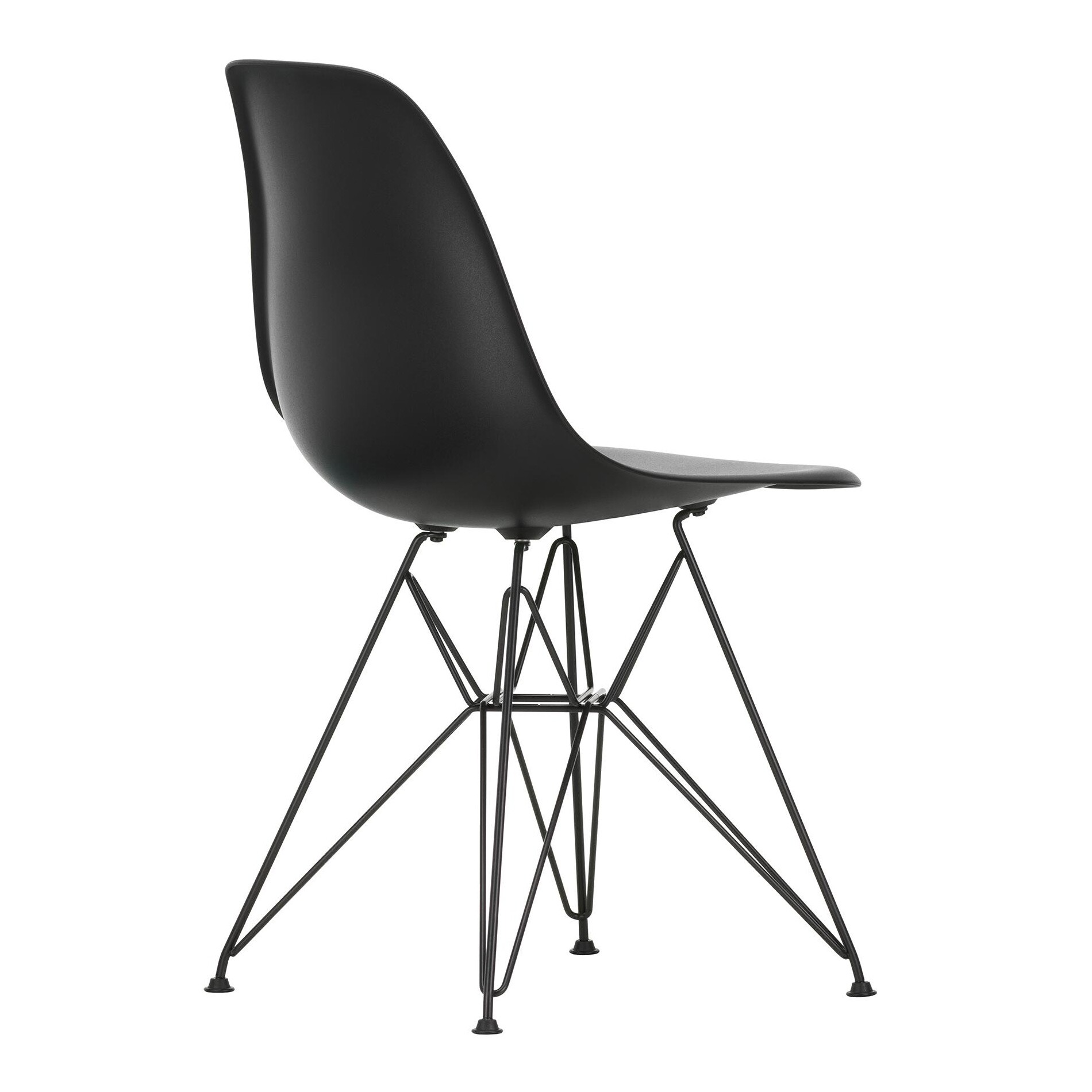 Eames Plastic Side Chair DSR RE Black Base Set of 4