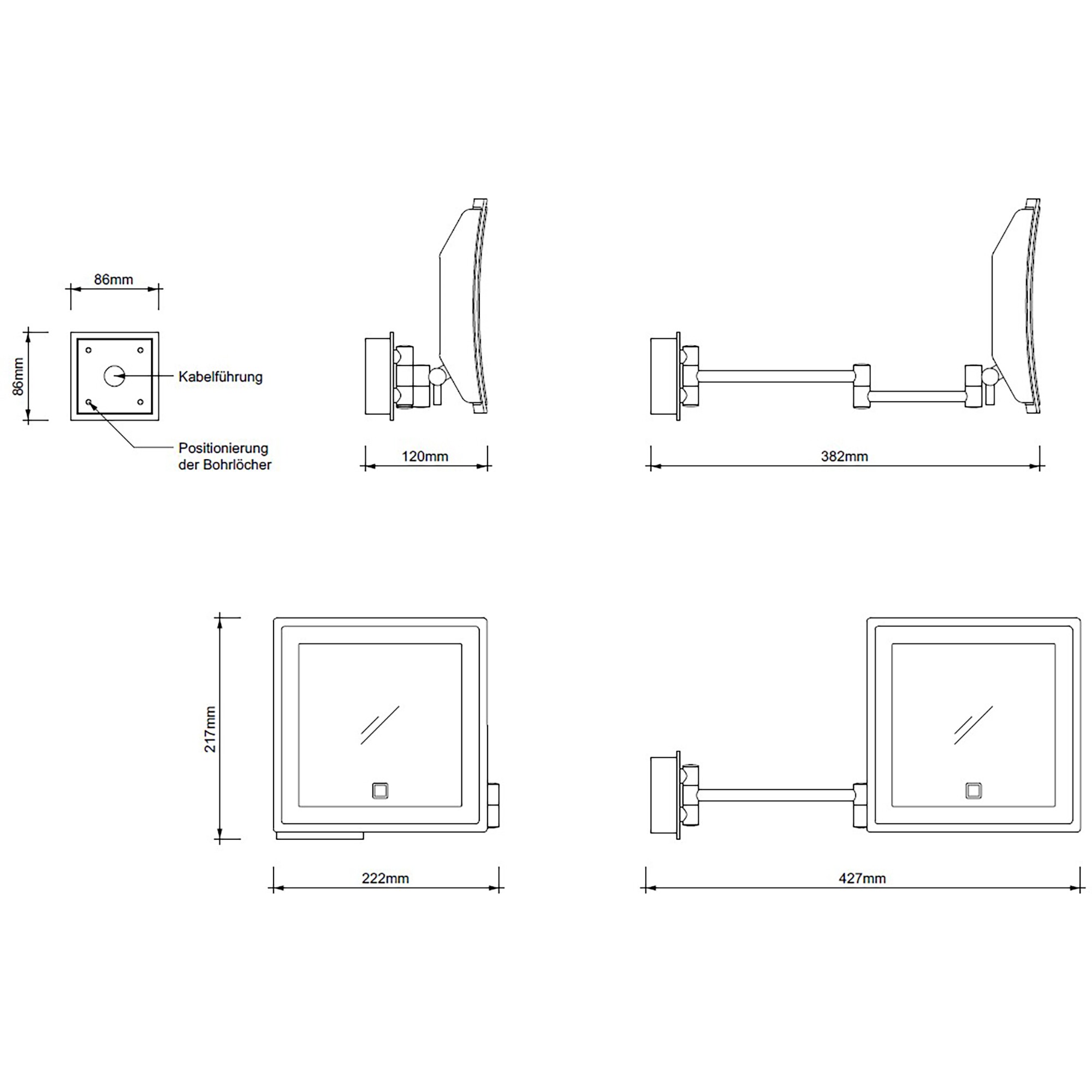 BS 84 Touch LED Cosmetic Mirror