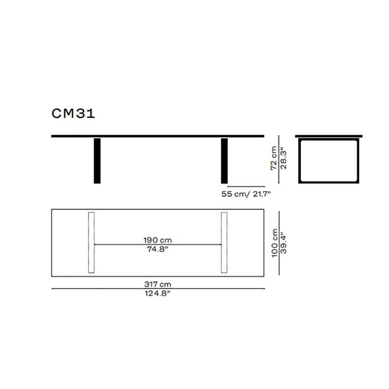 Essay™ CM31 Table 317x100x72cm