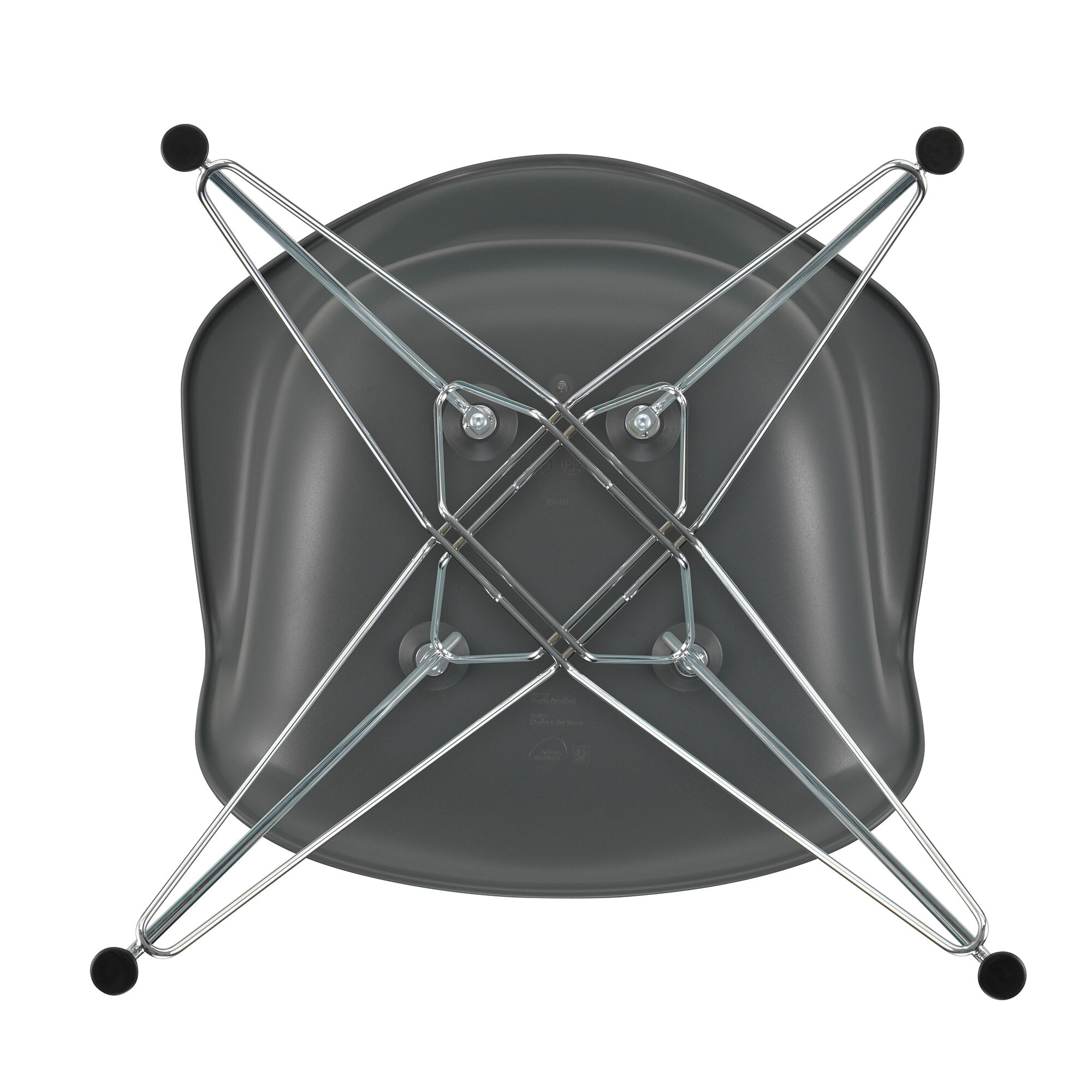 Eames Plastic Armchair DAR RE Chromed Base