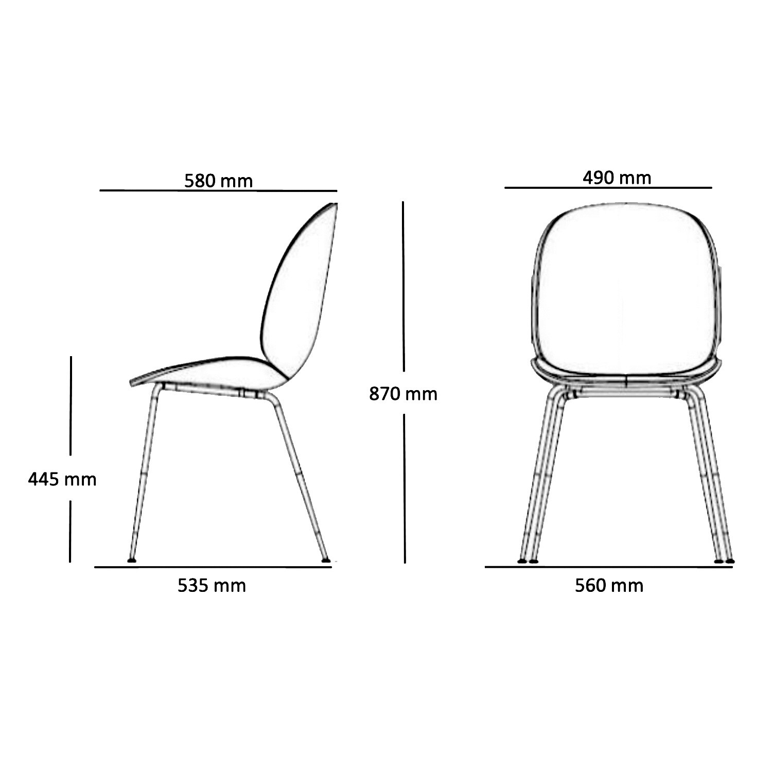 Beetle Dining Chair Fabric Upholstered