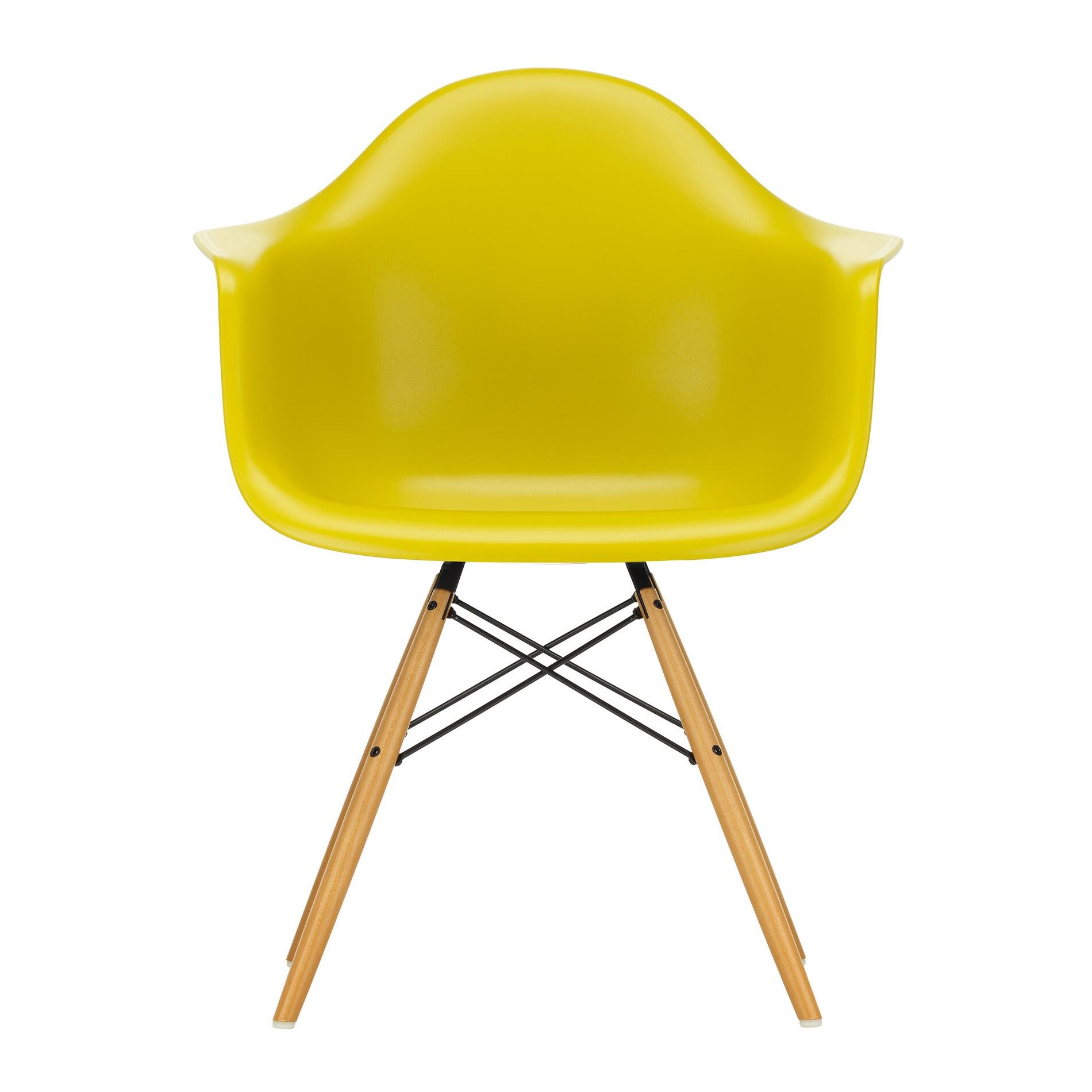 Eames Plastic Armchair DAW RE Golden Maple Base