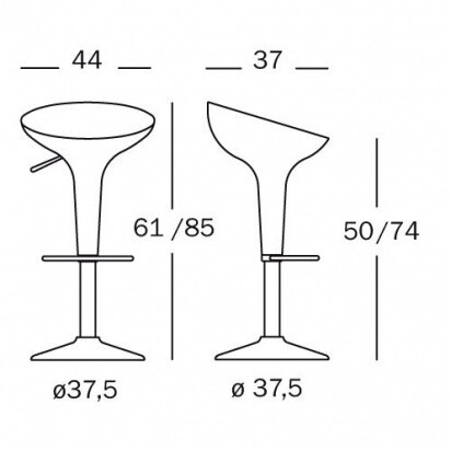 Bombo Bar Stool Adjustable In Height 50-74cm