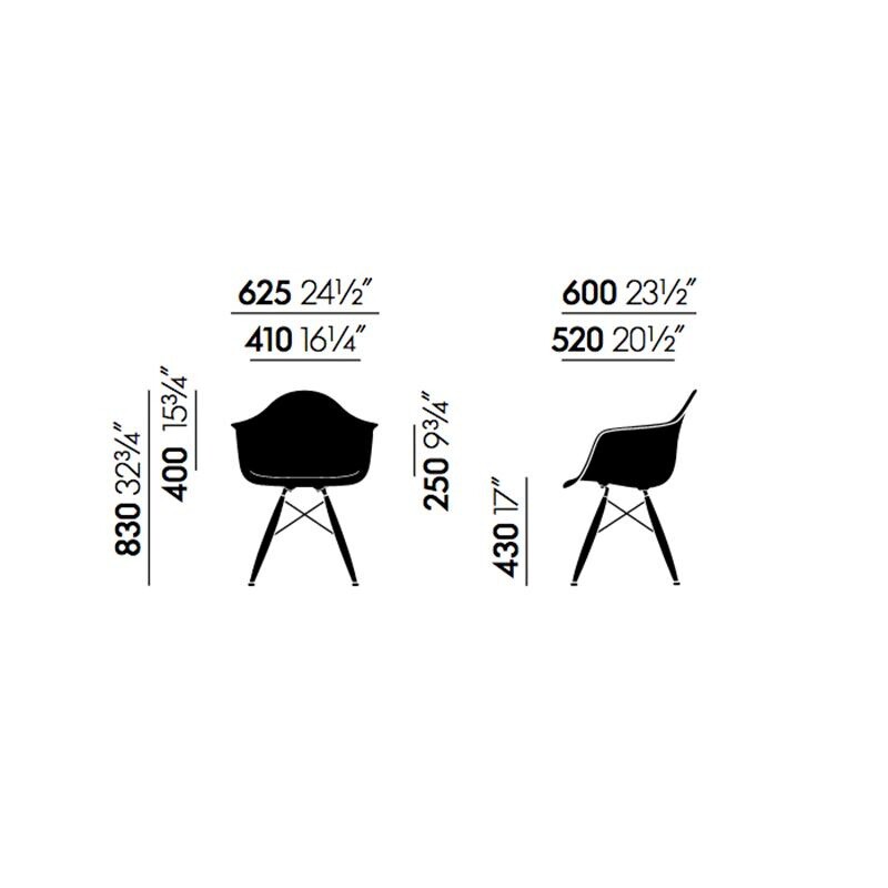 Eames Plastic Armchair DAW Golden Maple Base