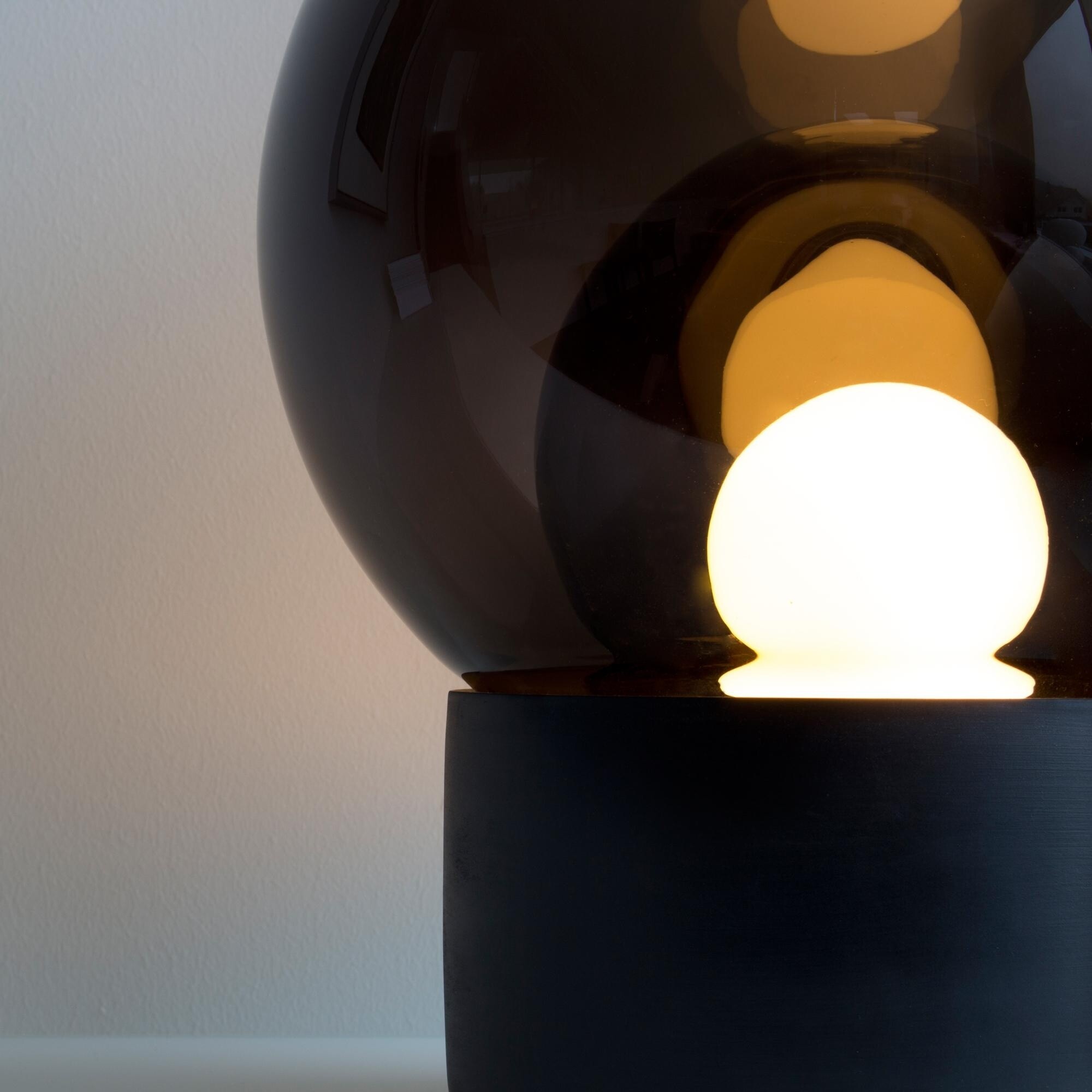 Boule Small Table Lamp Pedestal Black