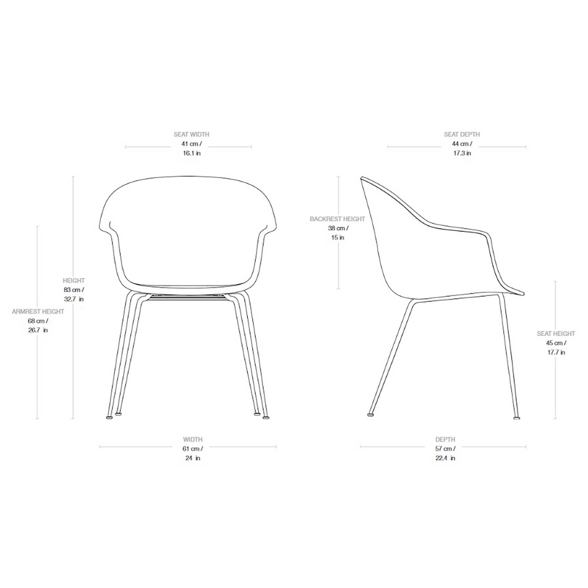 Bat Dining Chair Fully Upholstered Base Conic