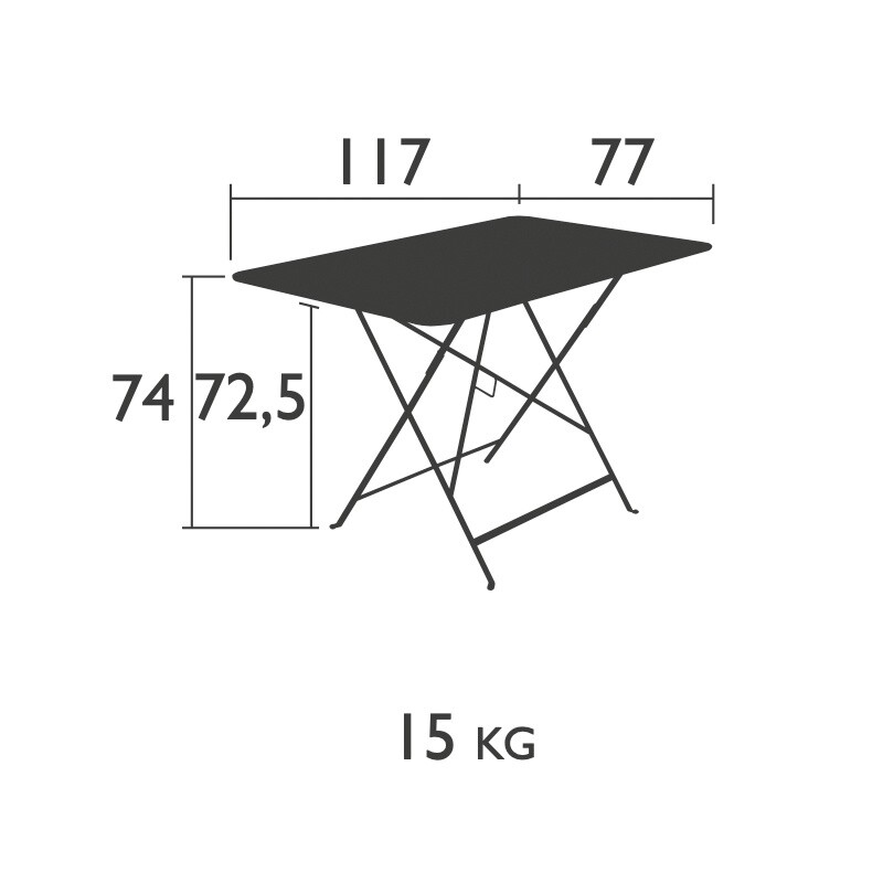 Bistro Folding Table 117x77cm