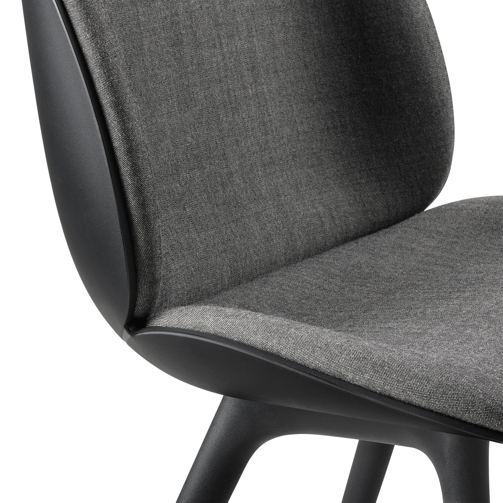 Beetle Dining Chair Front Upholstered Base Plastic