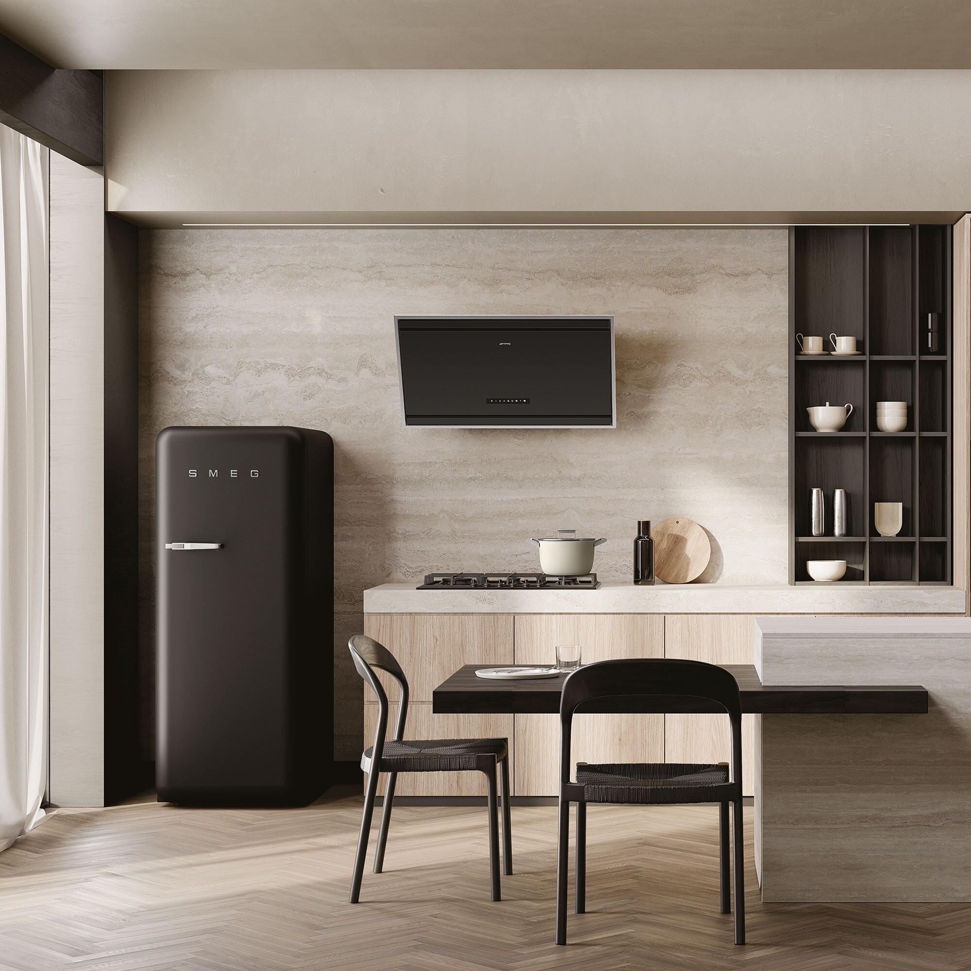 FAB28 Fridge with Freezer Matt