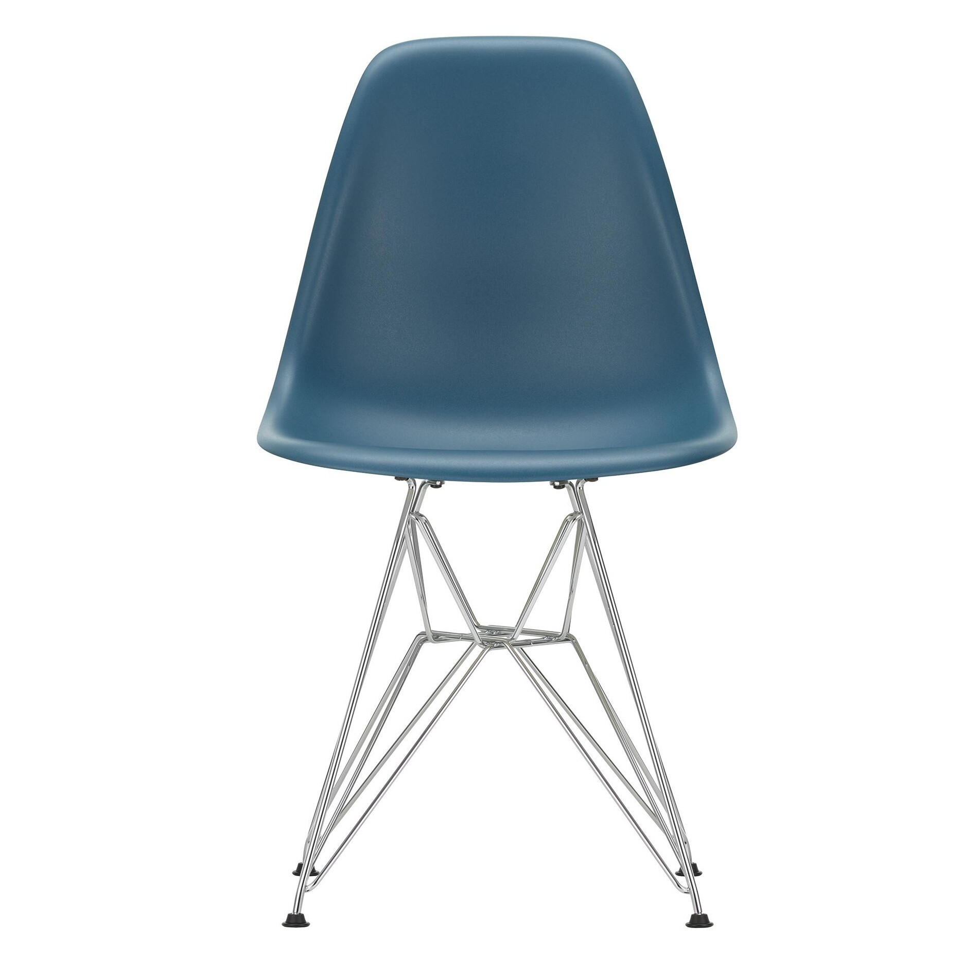 Eames Plastic Side Chair DSR RE Chromed Base