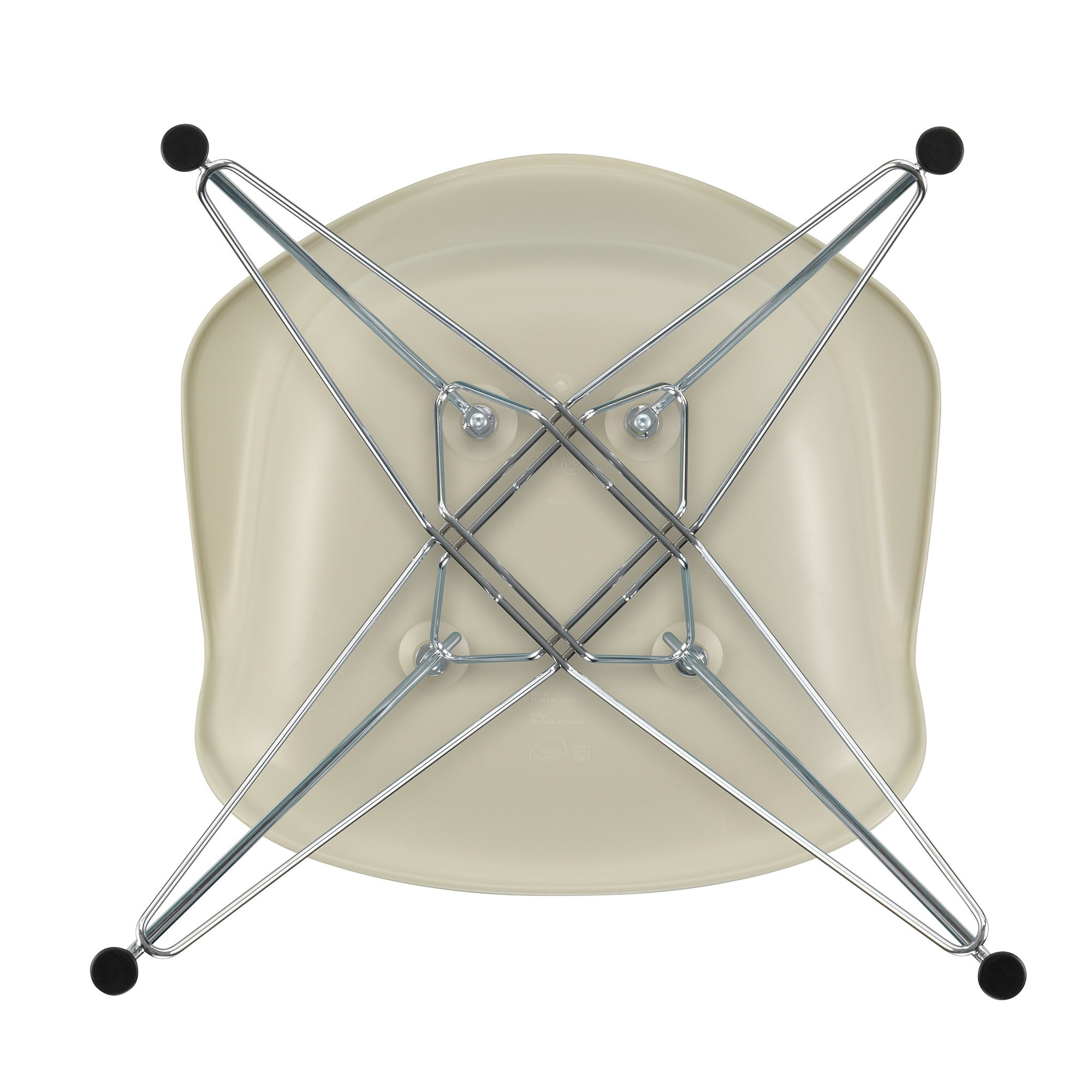 Eames Plastic Armchair DAR RE Chromed Base
