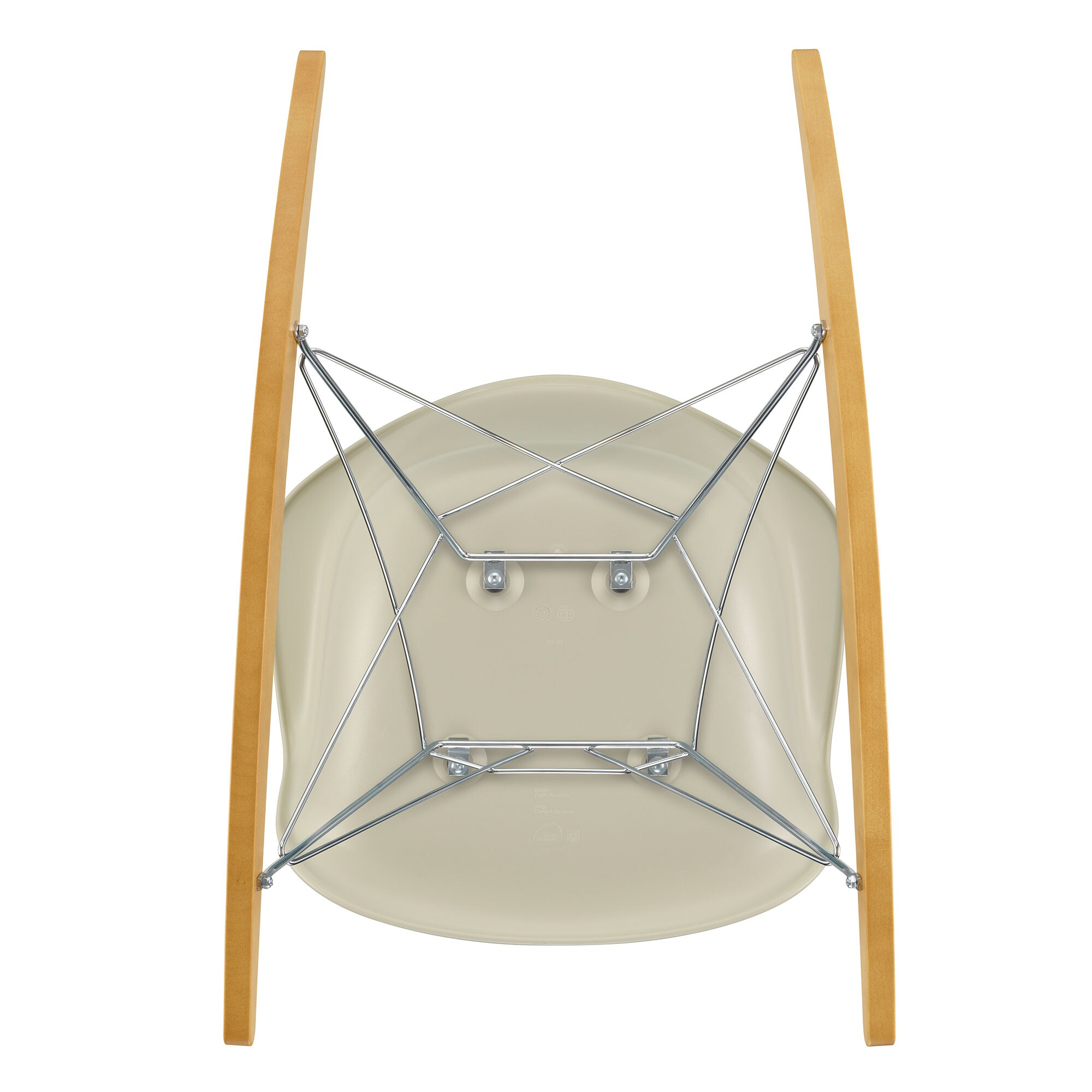 Eames Plastic Armchair RAR RE Rocking Chair Chromed