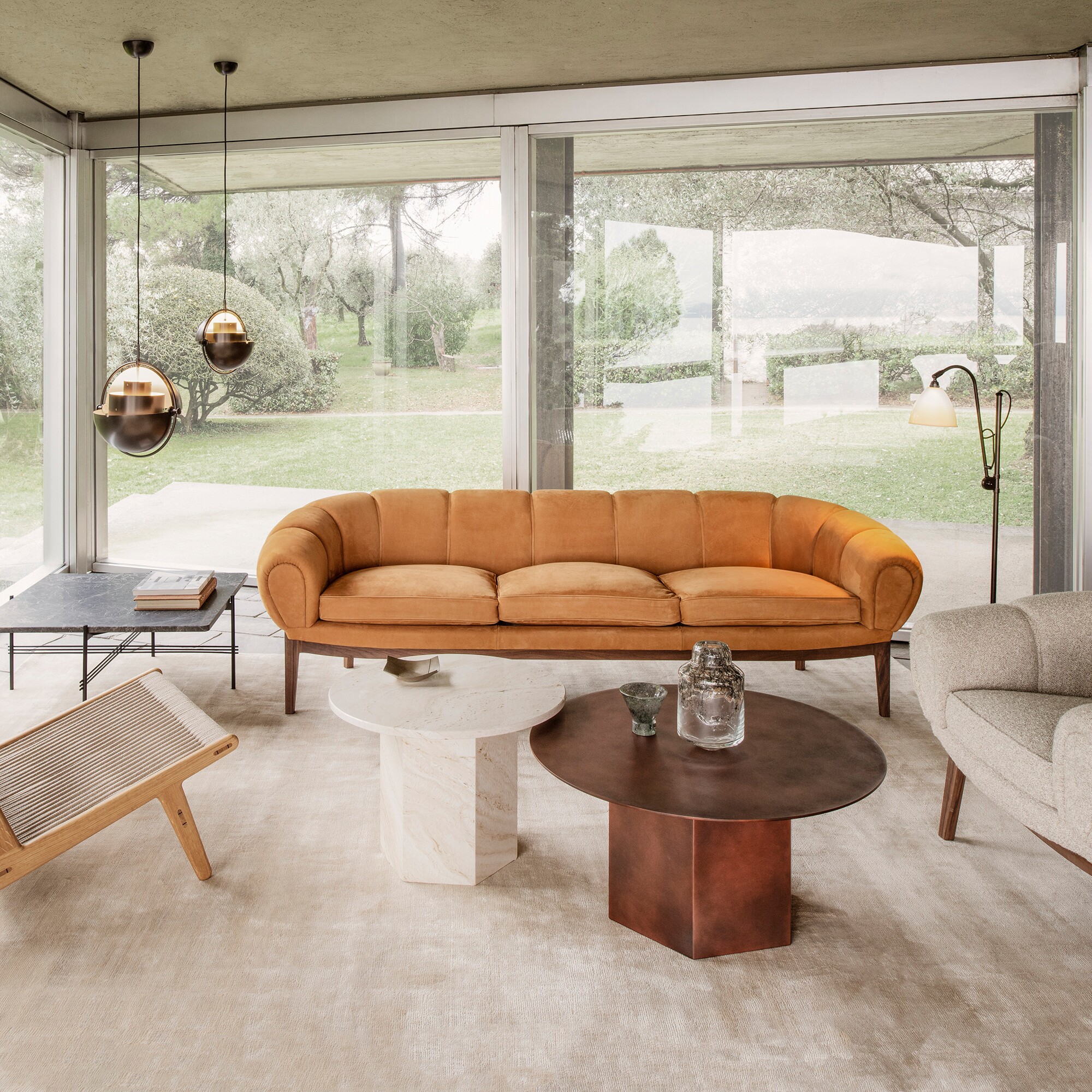 Croissant Sofa 3 Seater 230x88cm Leather