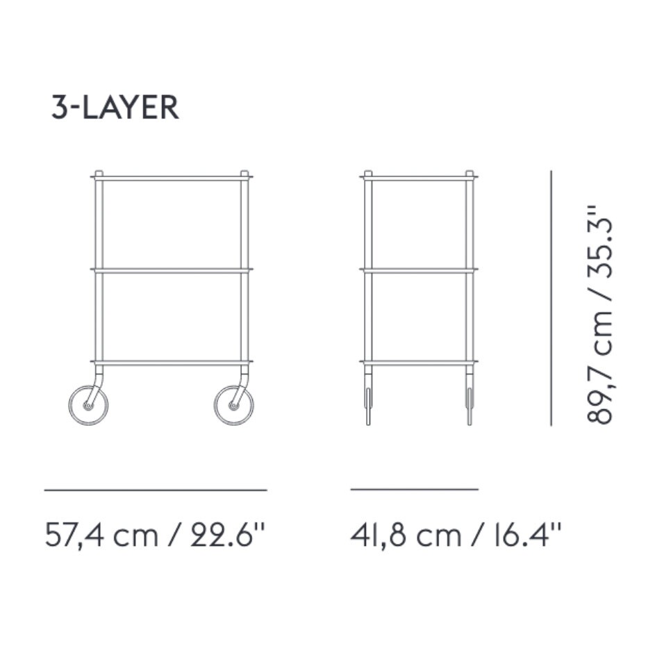 Flow Outdoor Serving Trolley 57,4x88,3x41,8cm