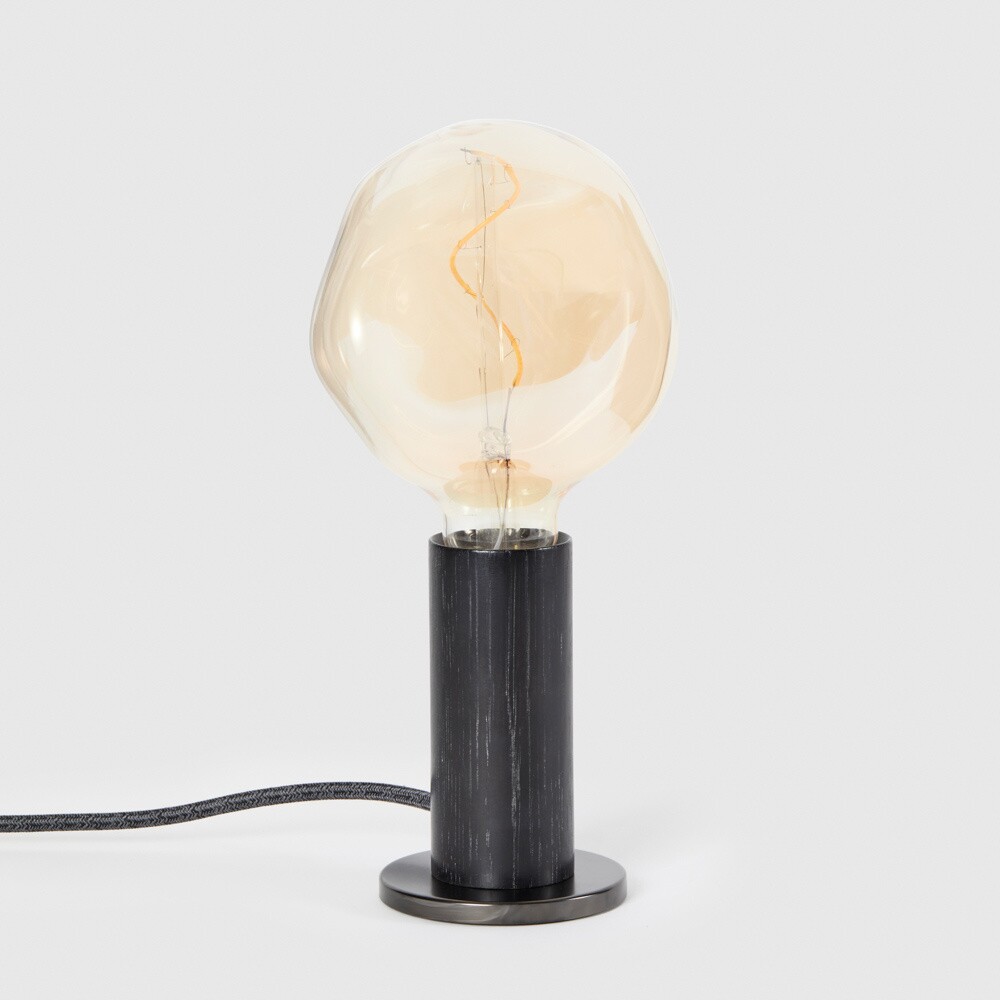 Blackened Oak Knuckle Table Lamp With Voronoi I LED E27 2W