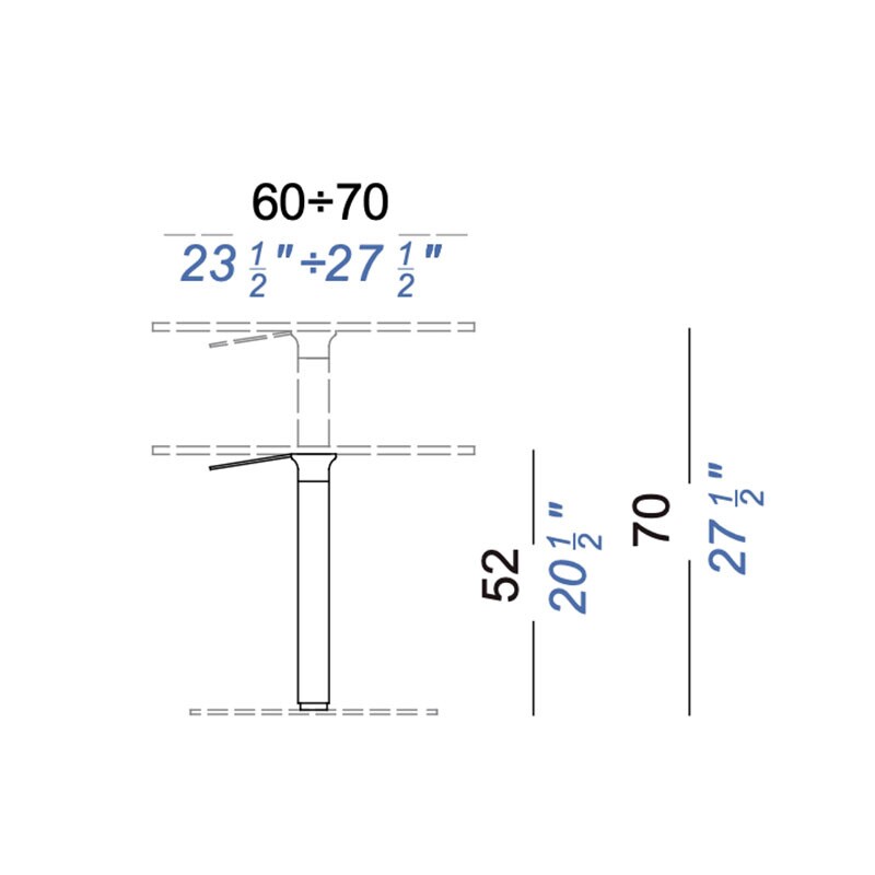 Brio Bistro Table Frame Lacquered 52-70cm