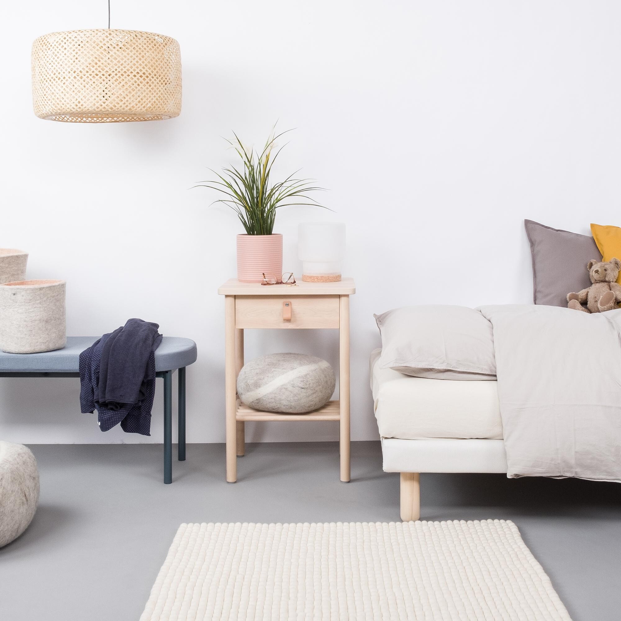 Linéa Felt Ball Rug rectangular