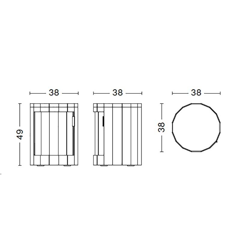 Facet Container Low with Feet and Castors
