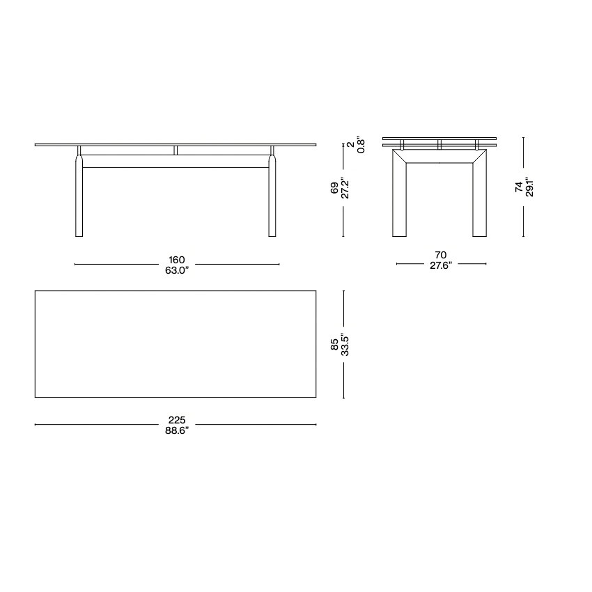 LC6 Table tube d’avion