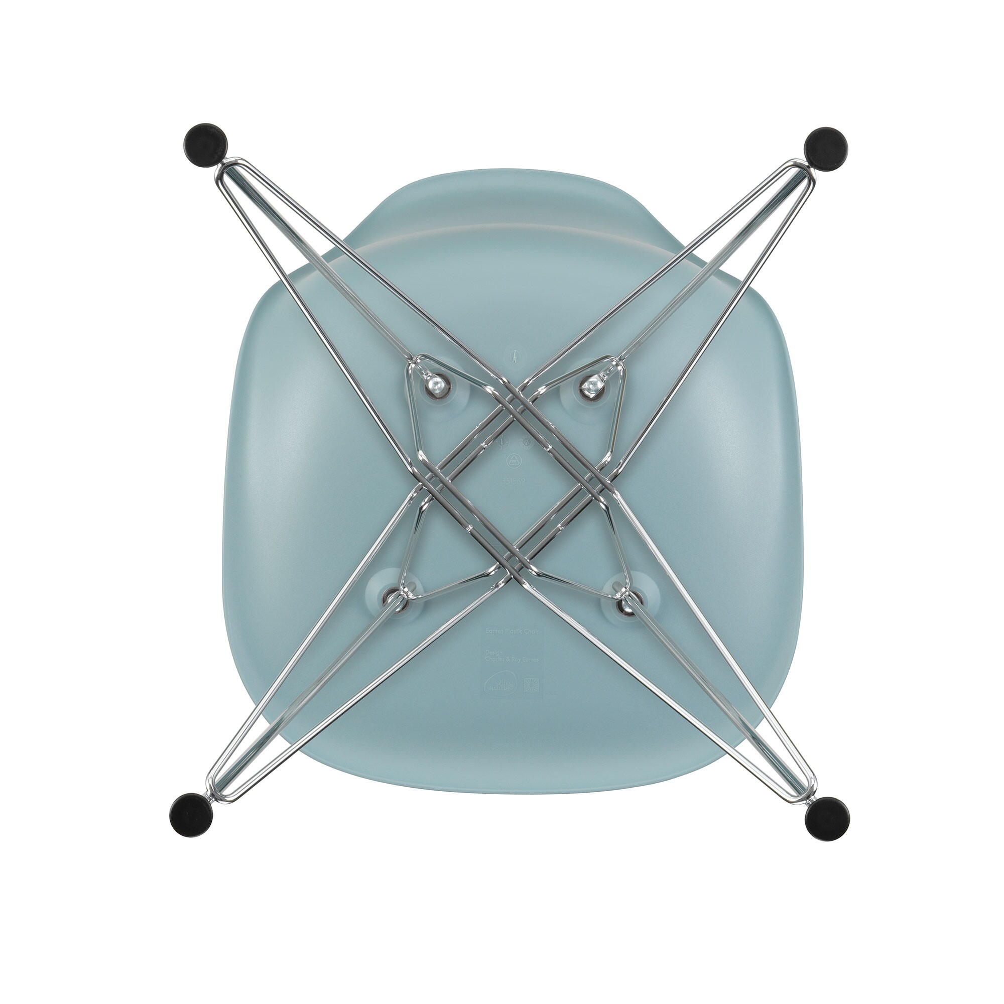 Eames Plastic Side Chair DSR RE Chromed Base