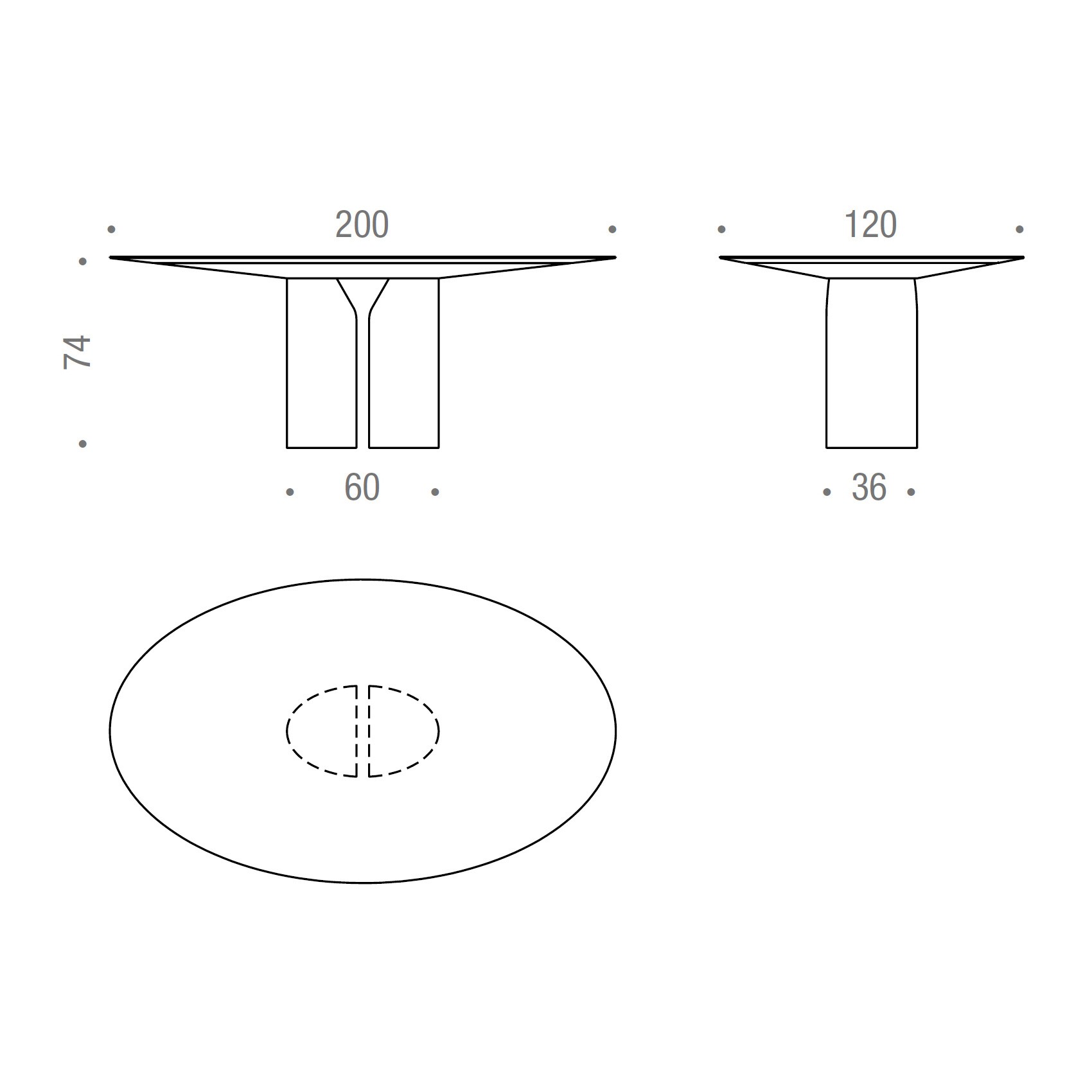 NVL Dining Table Oval 120x200cm