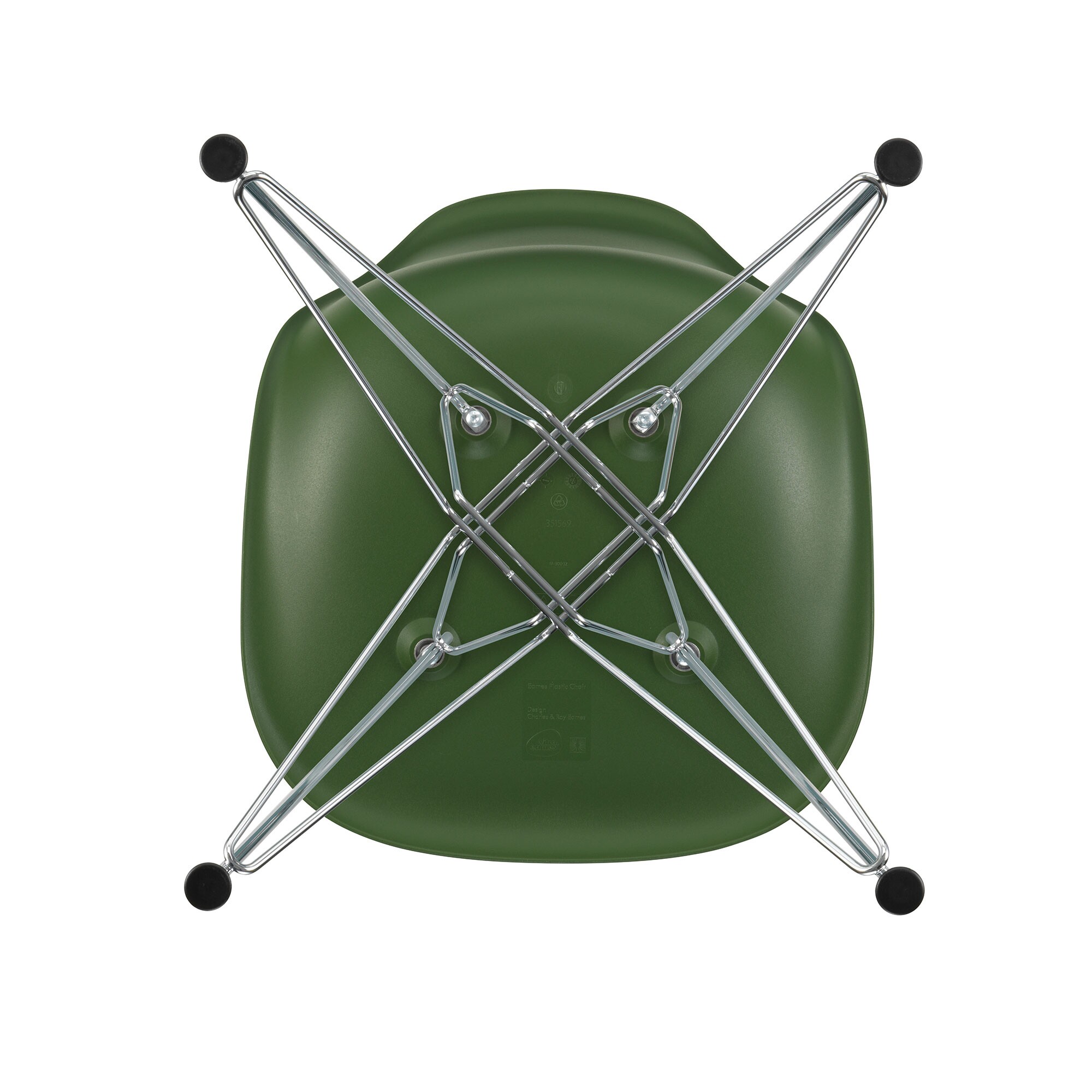 Eames Plastic Side Chair DSR RE Chromed Base