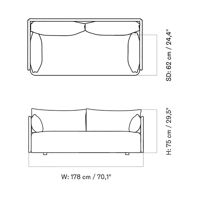 Offset 2-Seater Sofa