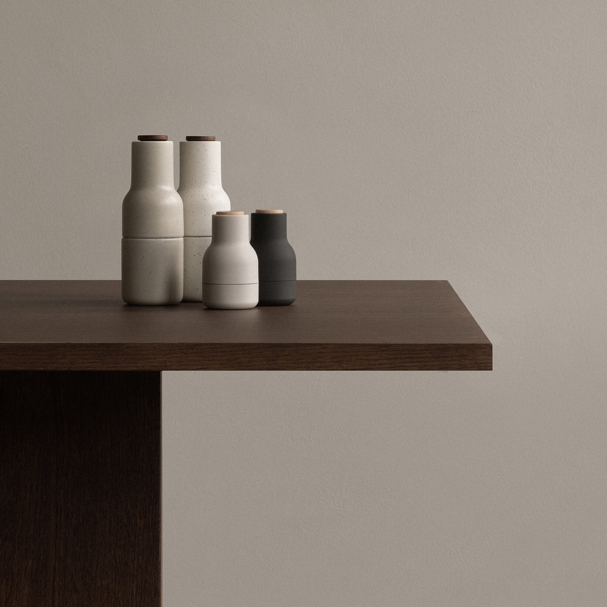 Bottle Grinder Small Set of 2 With Beech Lid