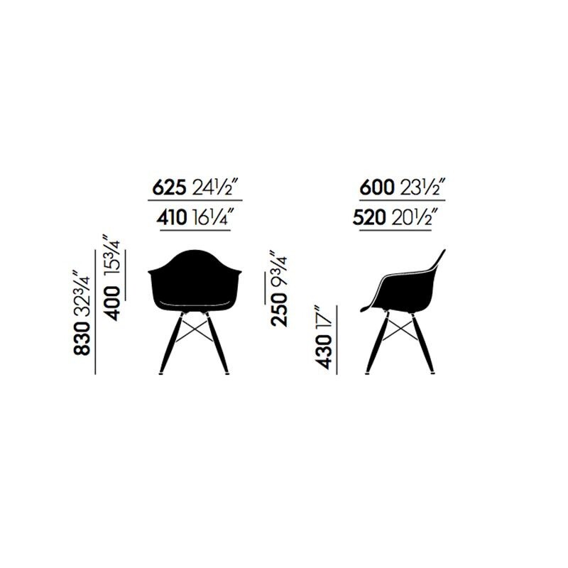 Eames Fiberglass Armchair DAW Golden Maple Base