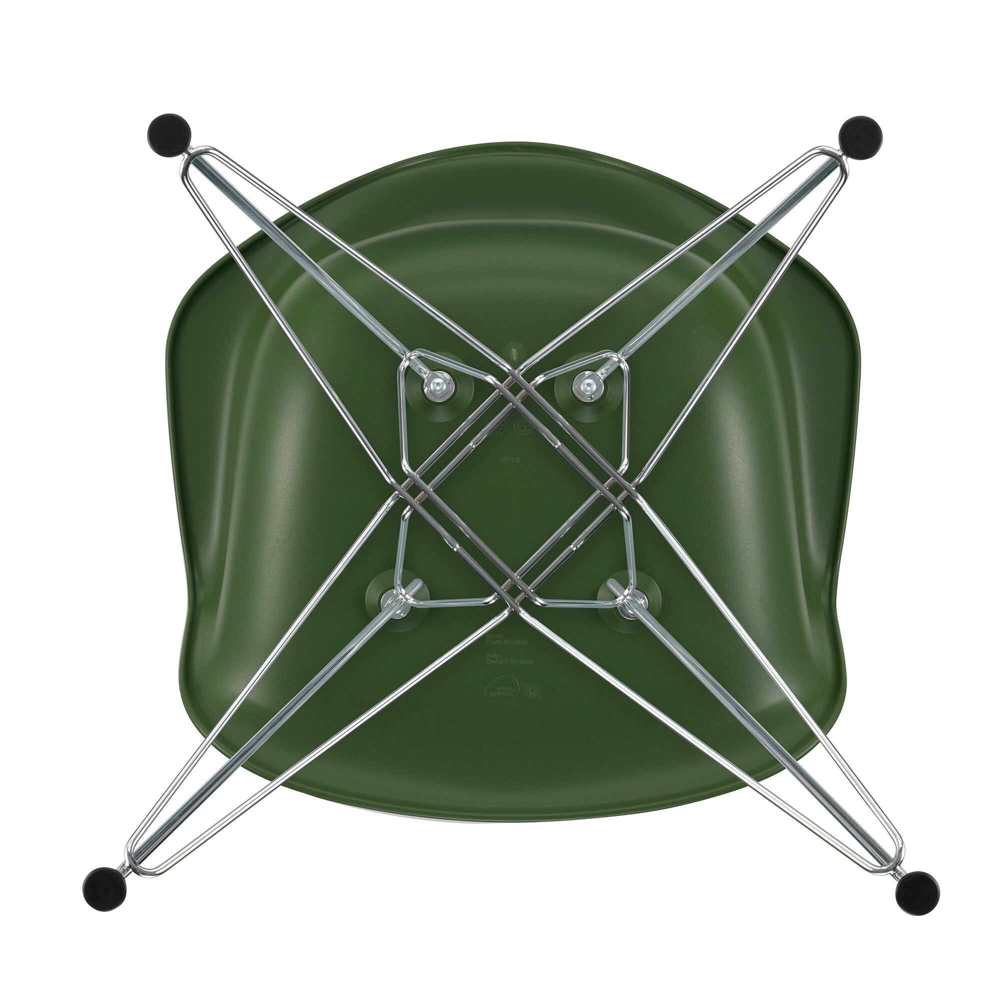 Eames Plastic Armchair DAR RE Chromed Base