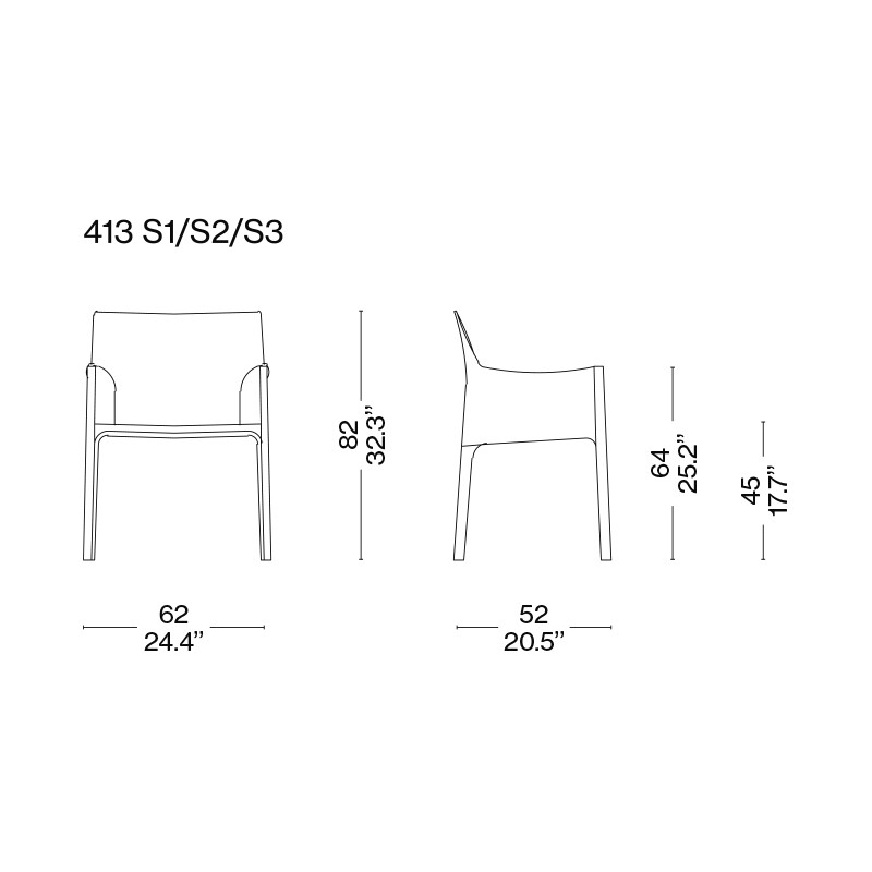 413 Cab Armchair Leather