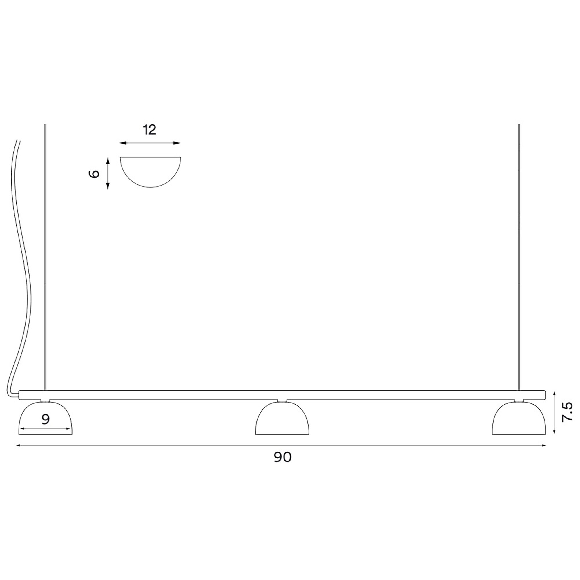 Blush Rail 3 LED Suspension Lamp