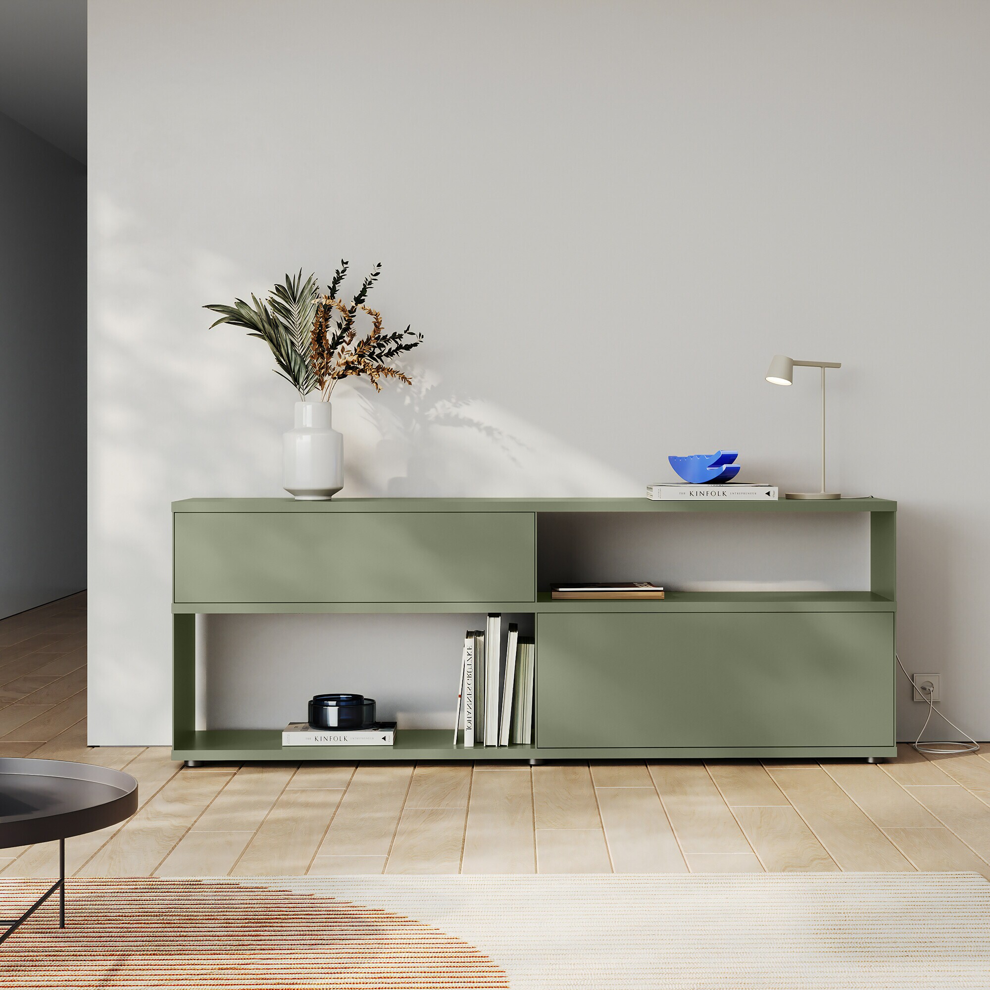 Flow Q Sideboard with Drawer and Flap Door 200x71x40cm