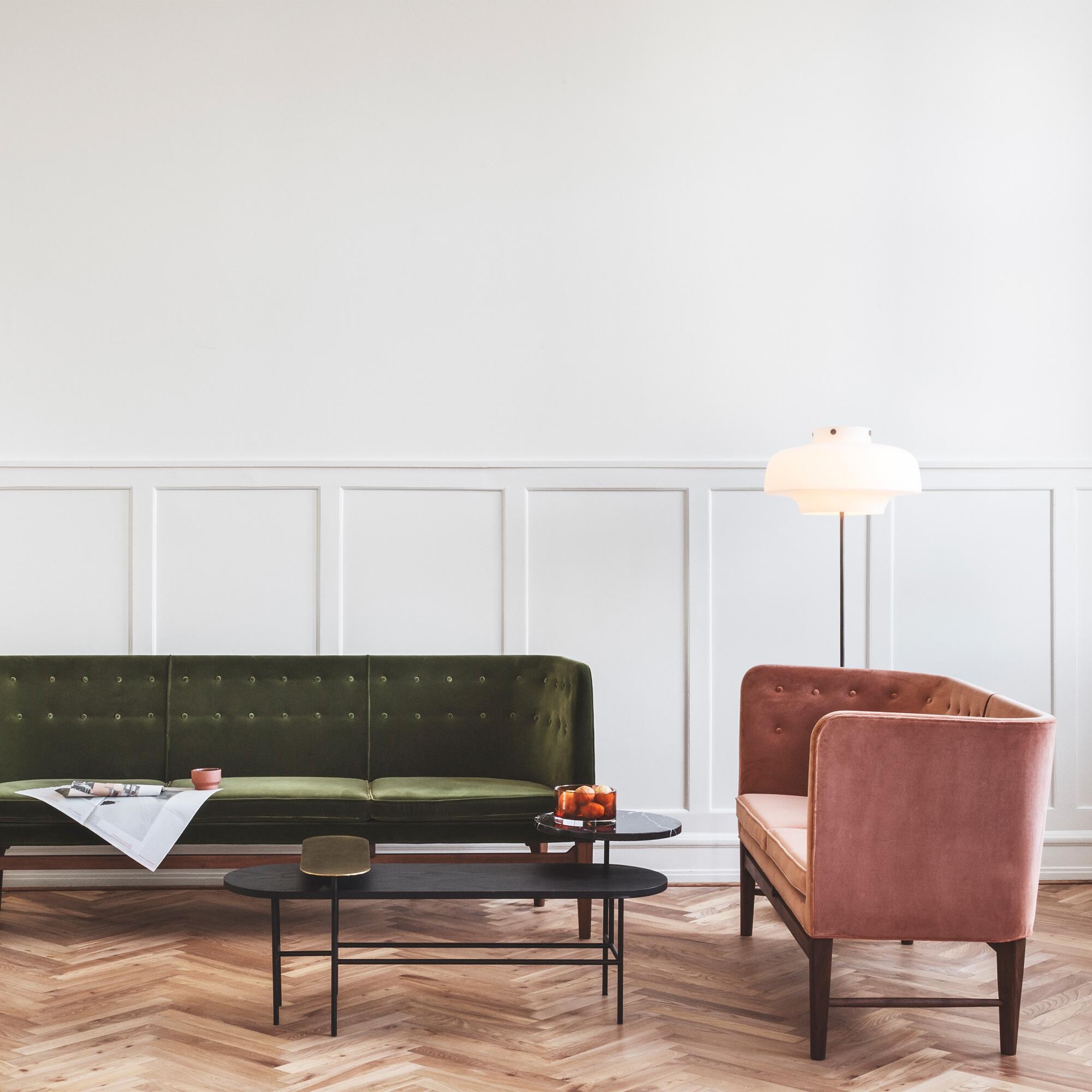 Mayor AJ6 2-Seater Sofa Walnut Base