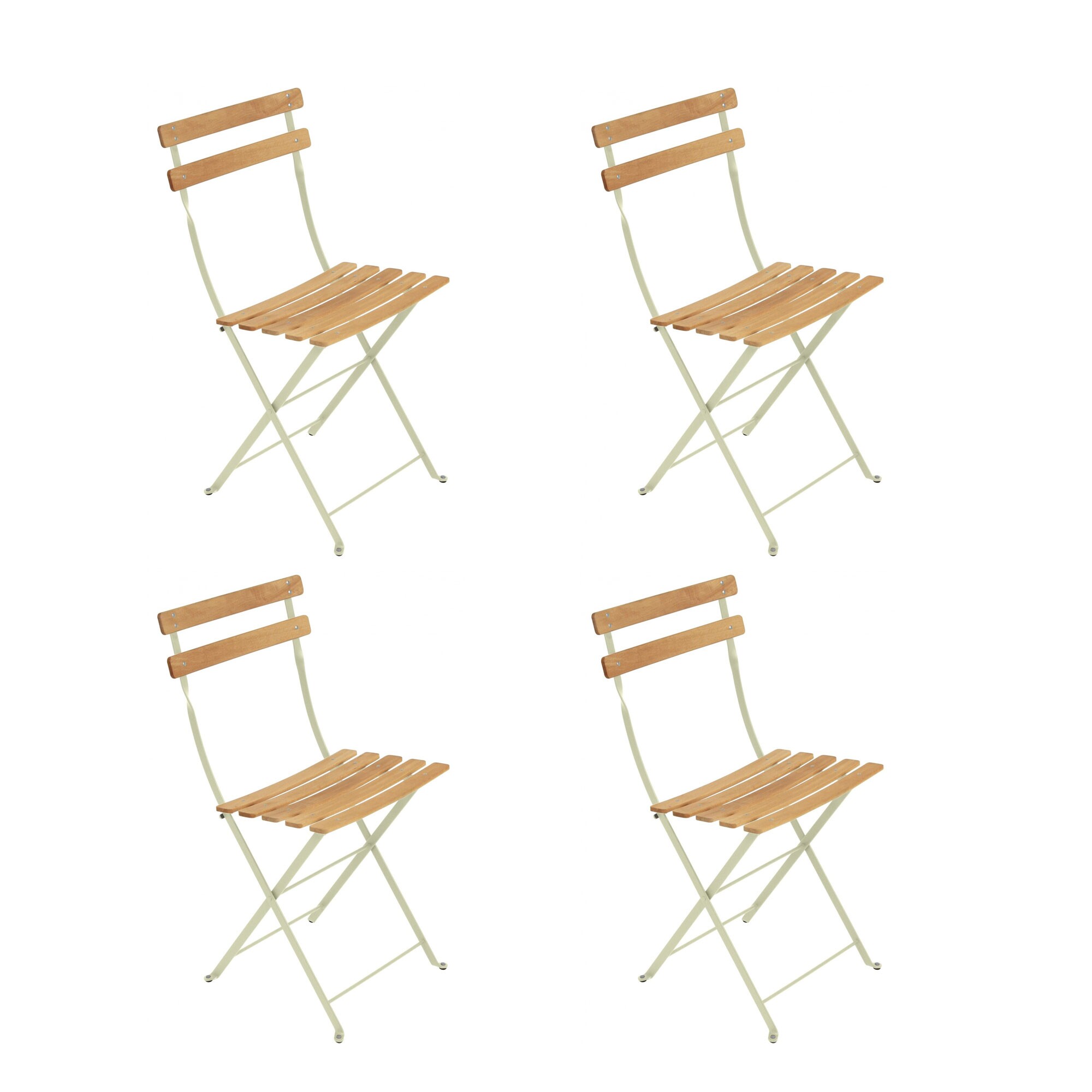 Bistro Naturel Folding Chair Set of 4
