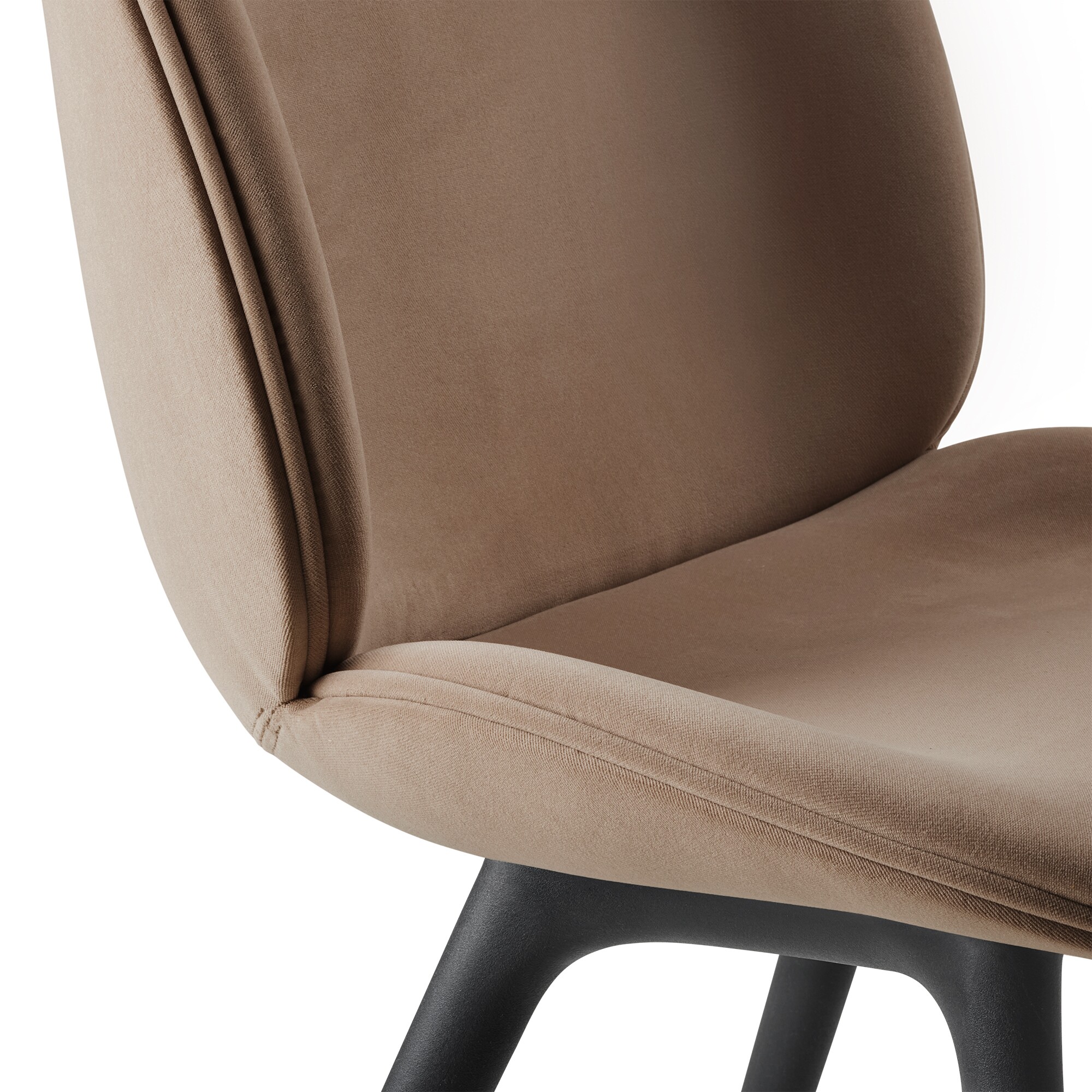 Beetle Dining Chair Full Upholstered Base Plastic