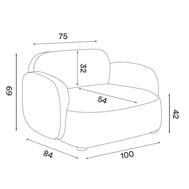 Gem Lounge Chair with Armrests