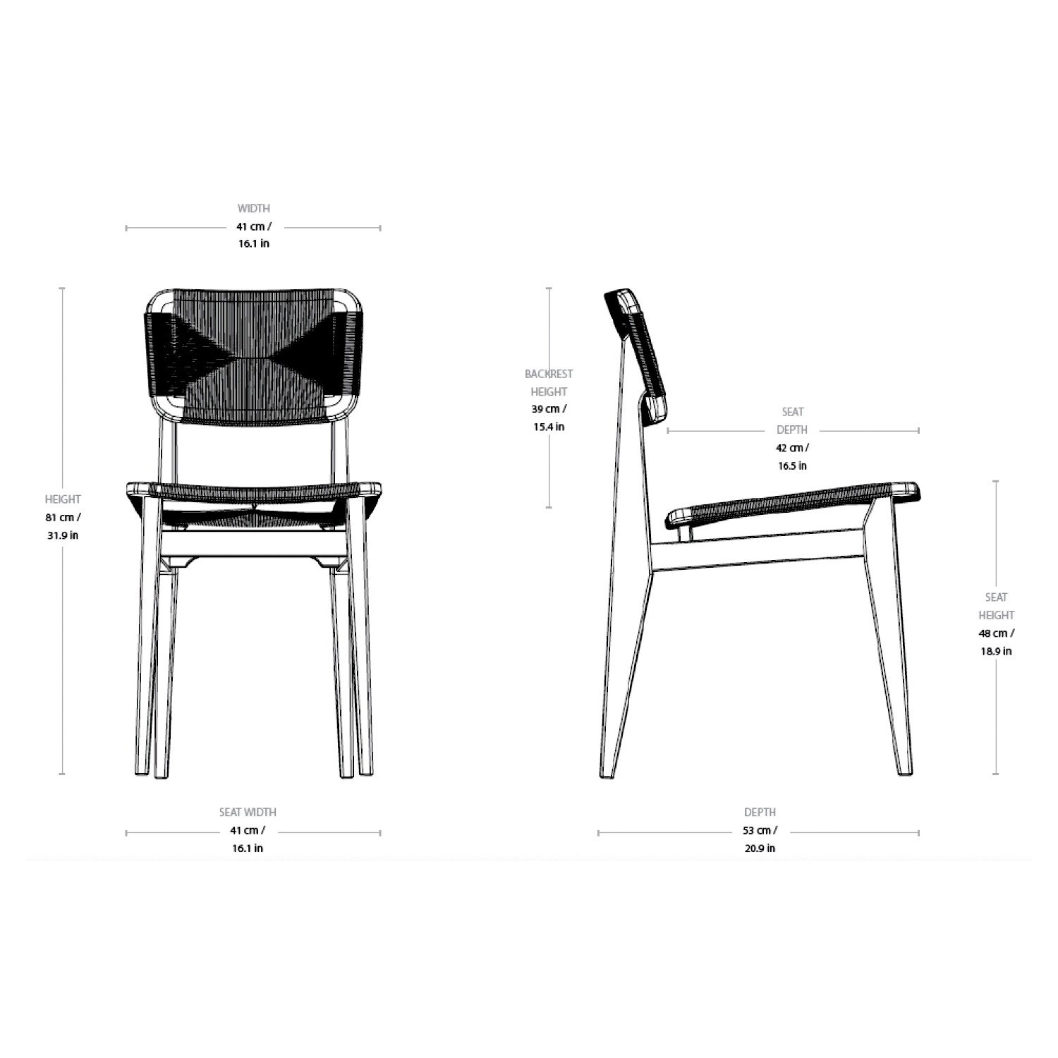 C-Chair Outdoor Dining Chair