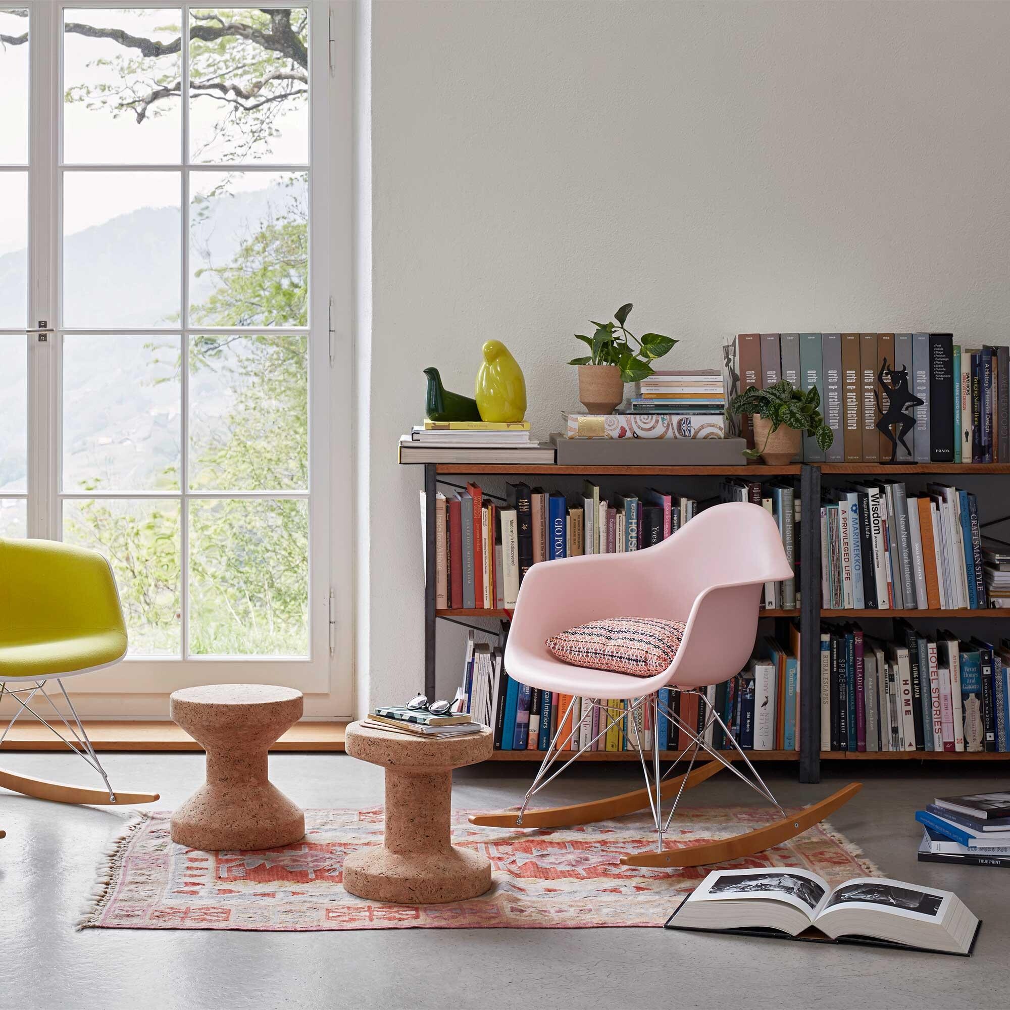 Eames Plastic Armchair RAR RE Rocking Chair Chromed