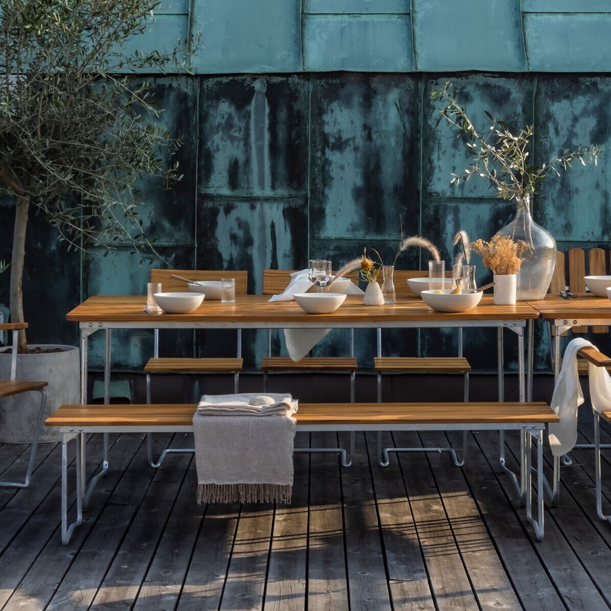 9 Garden Bench Foldable 170x40cm Teak