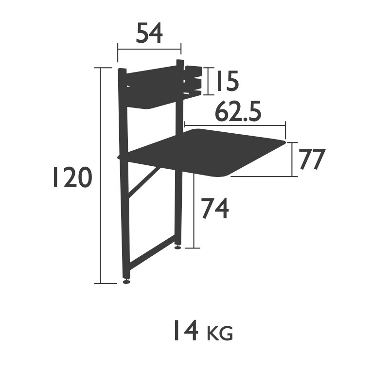 Bistro Foldable Balcony Table 57x77cm