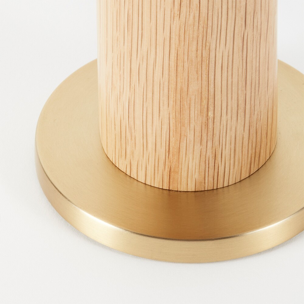 Oak Knuckle Table Lamp With Sphere IV LED E27 8W Dim To Warm