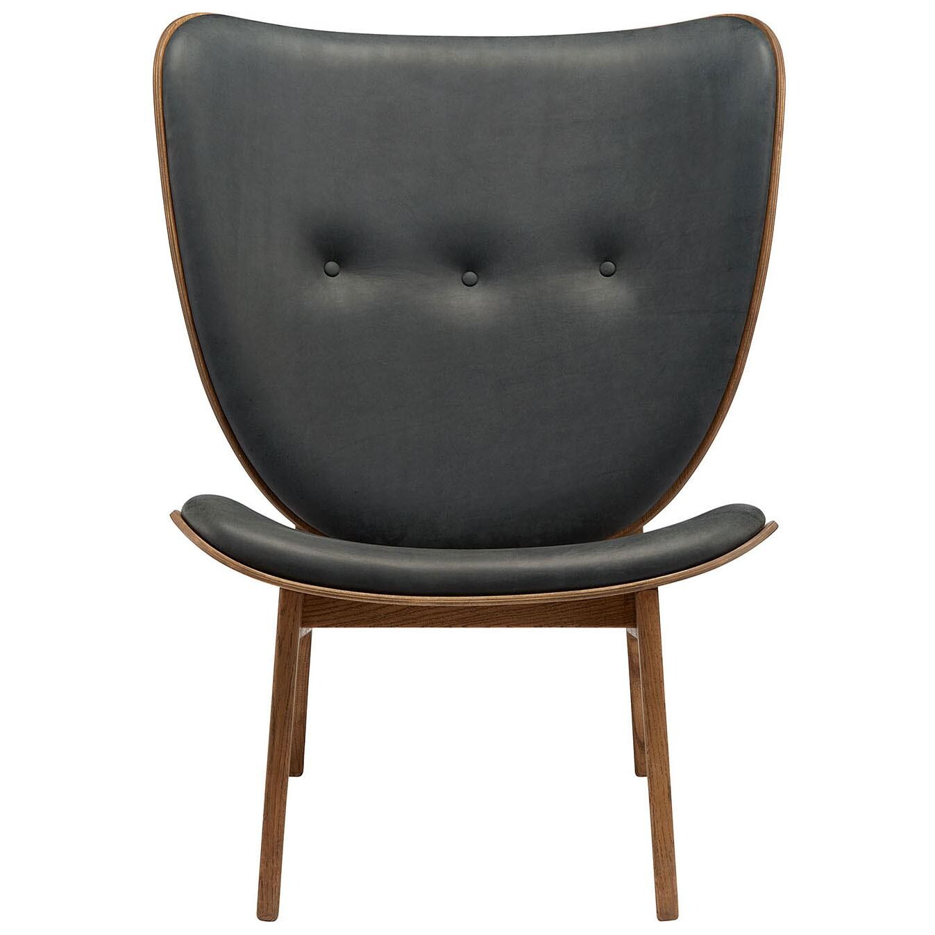 Elephant Lounge Chair Leather Smoked Oak Base