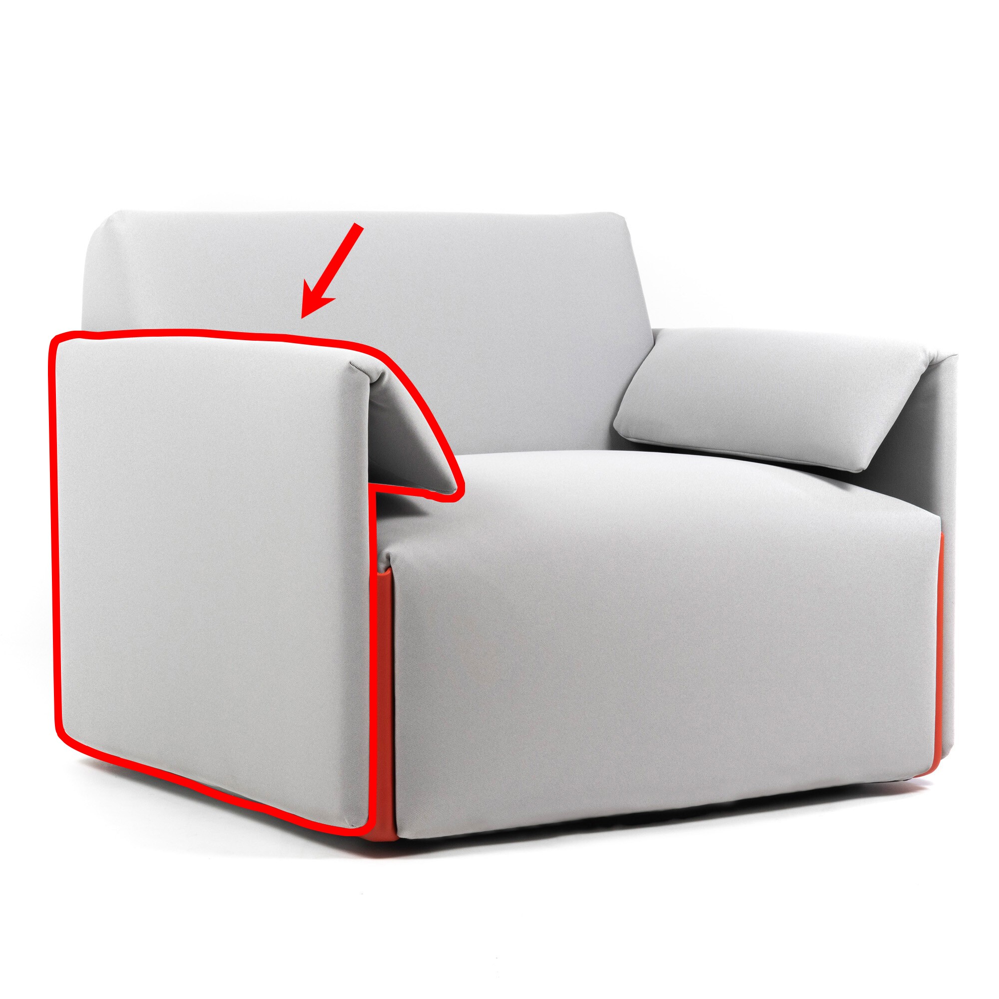 Costume Armrest Left With Connectors 18x82x60cm