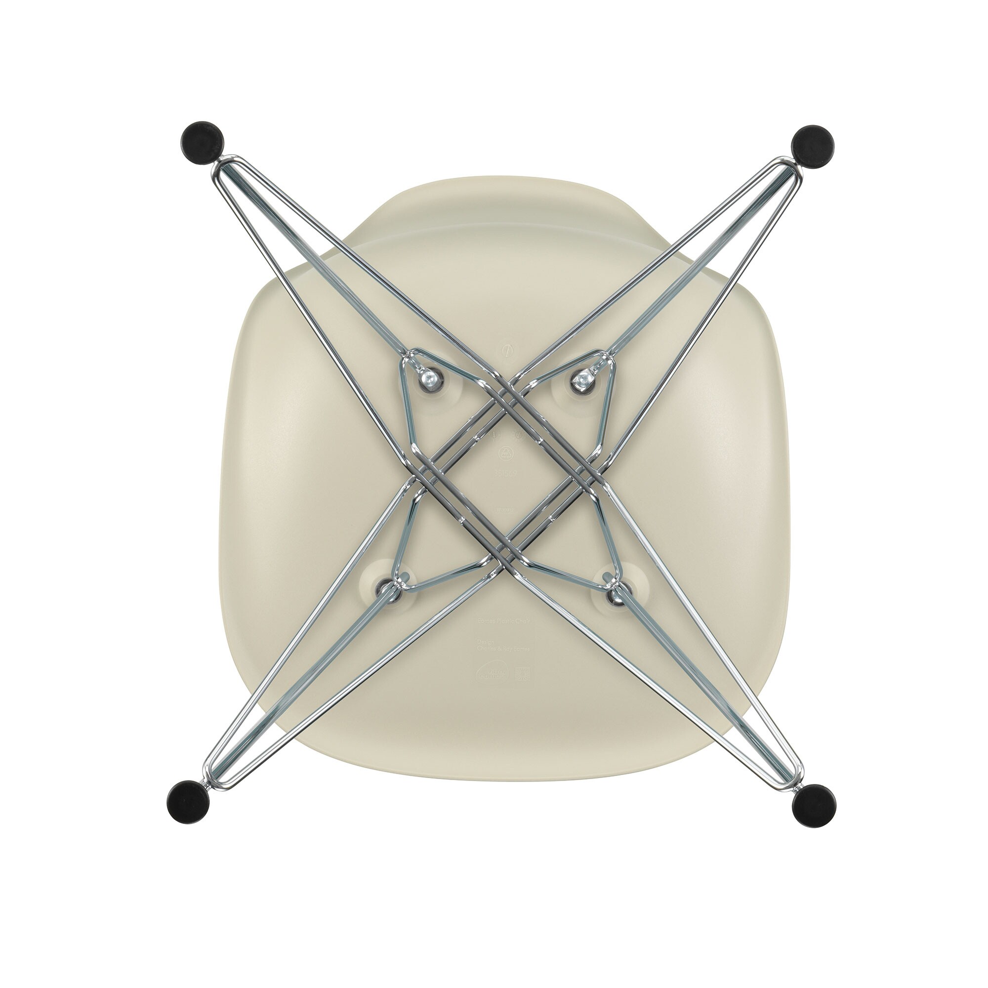 Eames Plastic Side Chair DSR RE Chromed Base