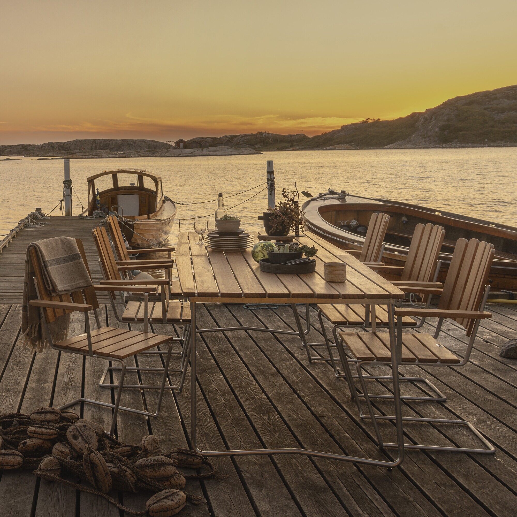 B31 170 Garden Dining Table Foldable 170x92cm Oak