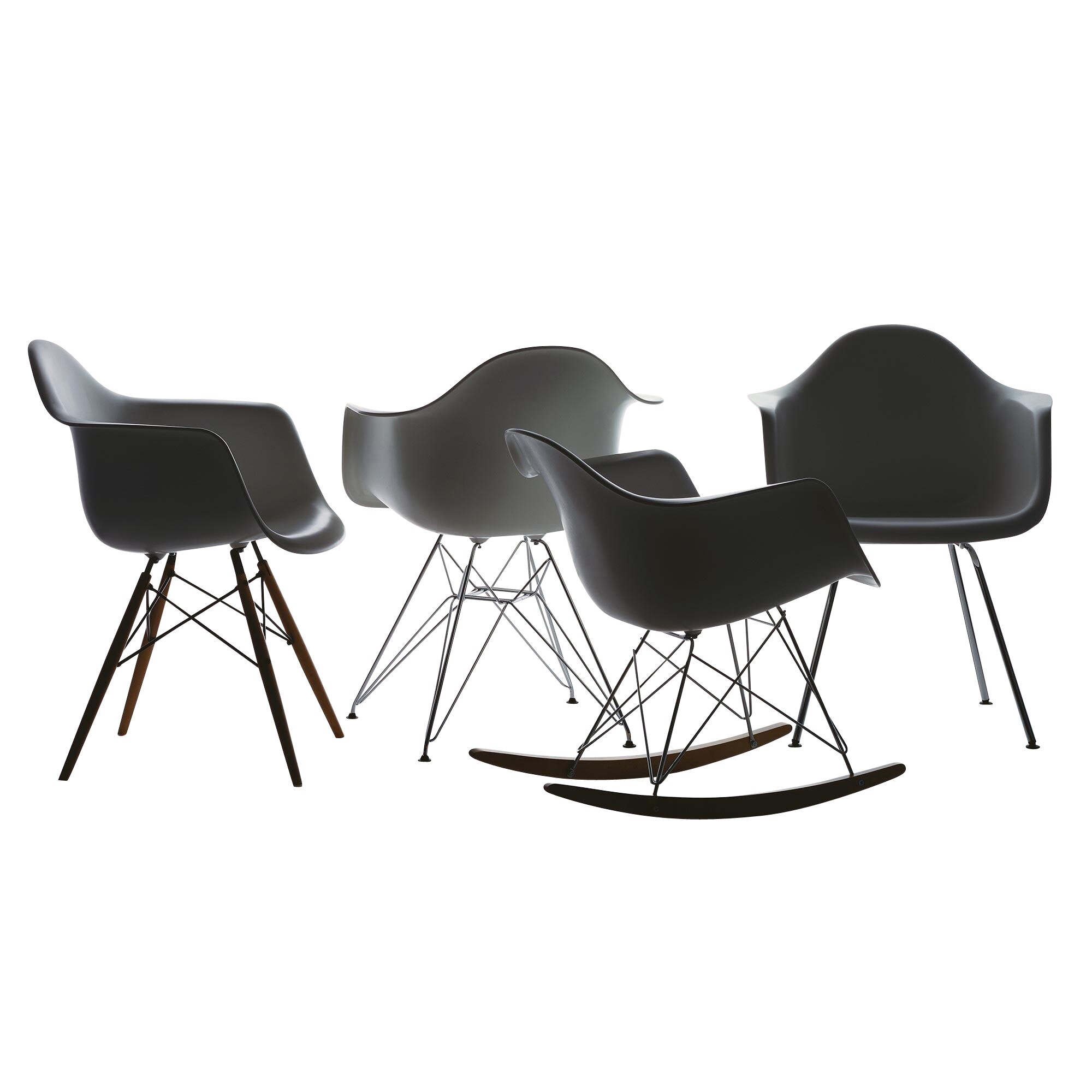 Eames Plastic Armchair DAR Chromed Base