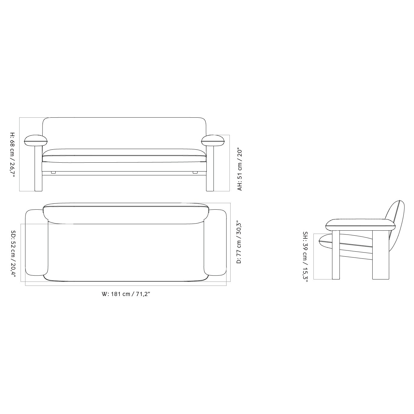 Brasilia 2-Seater Sofa Sheepskin